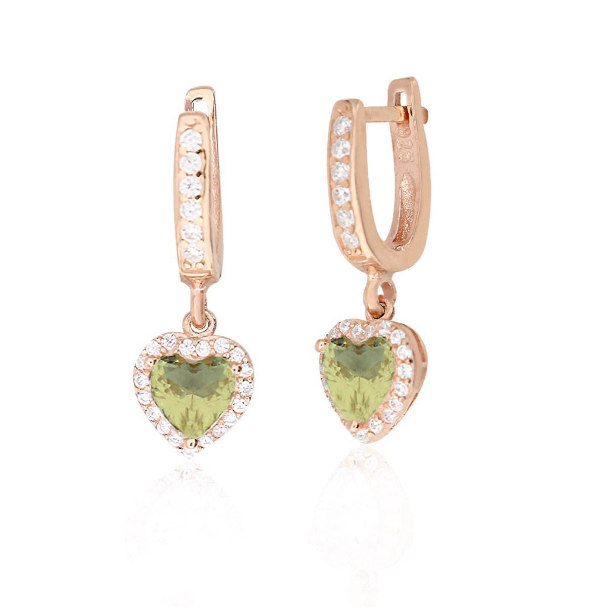 925 Ayar Gümüş Swarovski Zultanit Taş Kalp Küpe