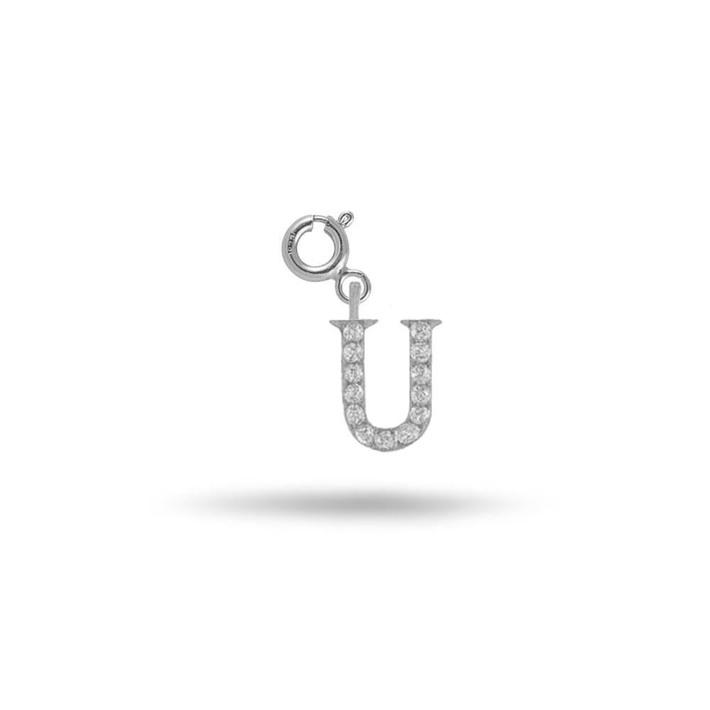 925 Ayar Gümüş Taşlı Harf Kolye Ucu Charm (bileklik ve şahmeran için uygundur)