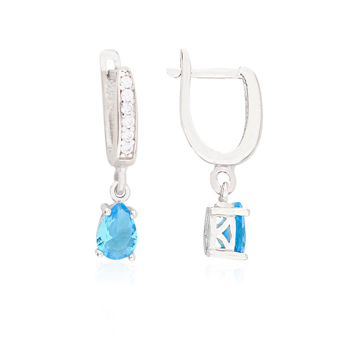 925 Ayar Gümüş Turkuaz Damla Taş Takı Seti