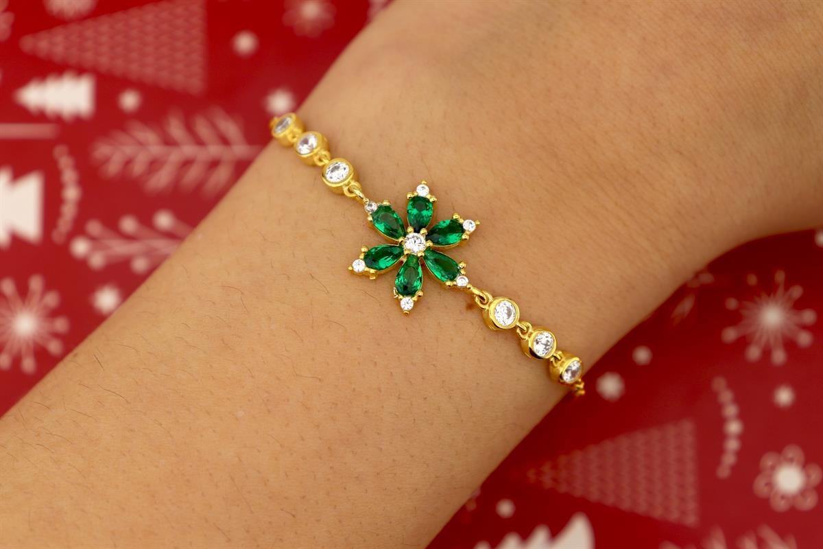 925 Ayar Gümüş Unutma Beni Çiçeği Bileklik