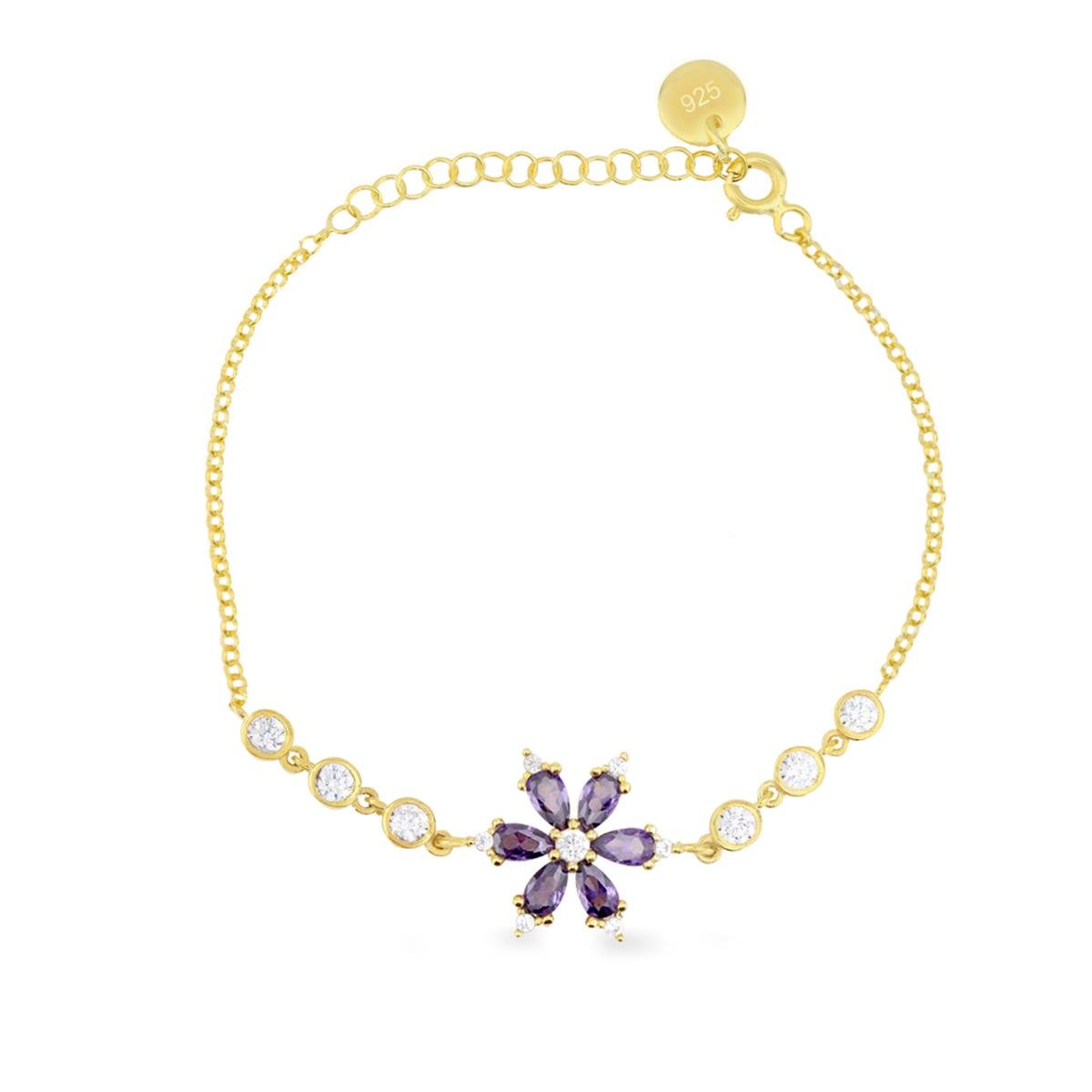 925 Ayar Gümüş Unutma Beni Çiçeği Bileklik