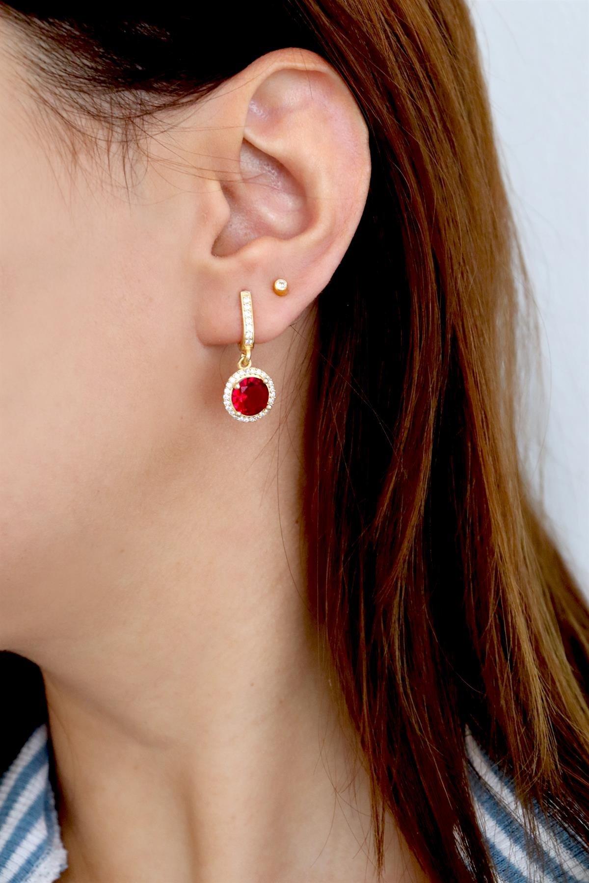 925 Ayar Gümüş Yakut Kırmızısı Takı Seti