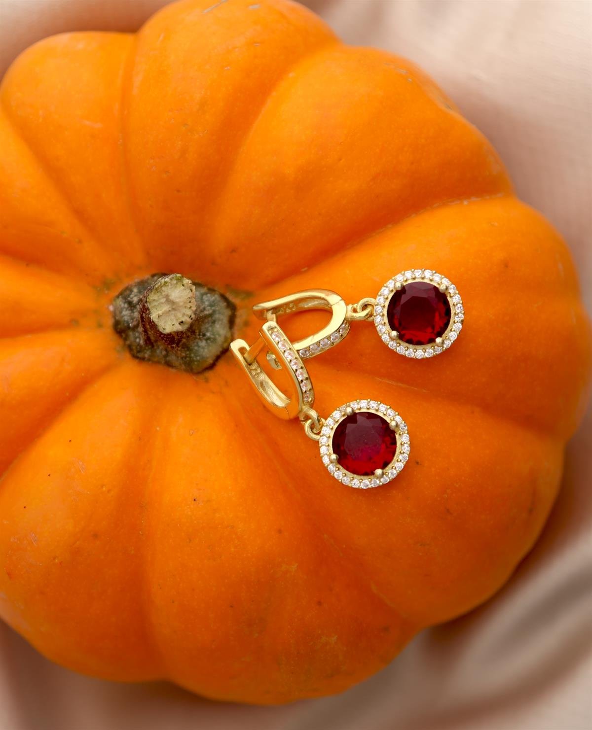 925 Ayar Gümüş Yakut Kırmızısı Takı Seti