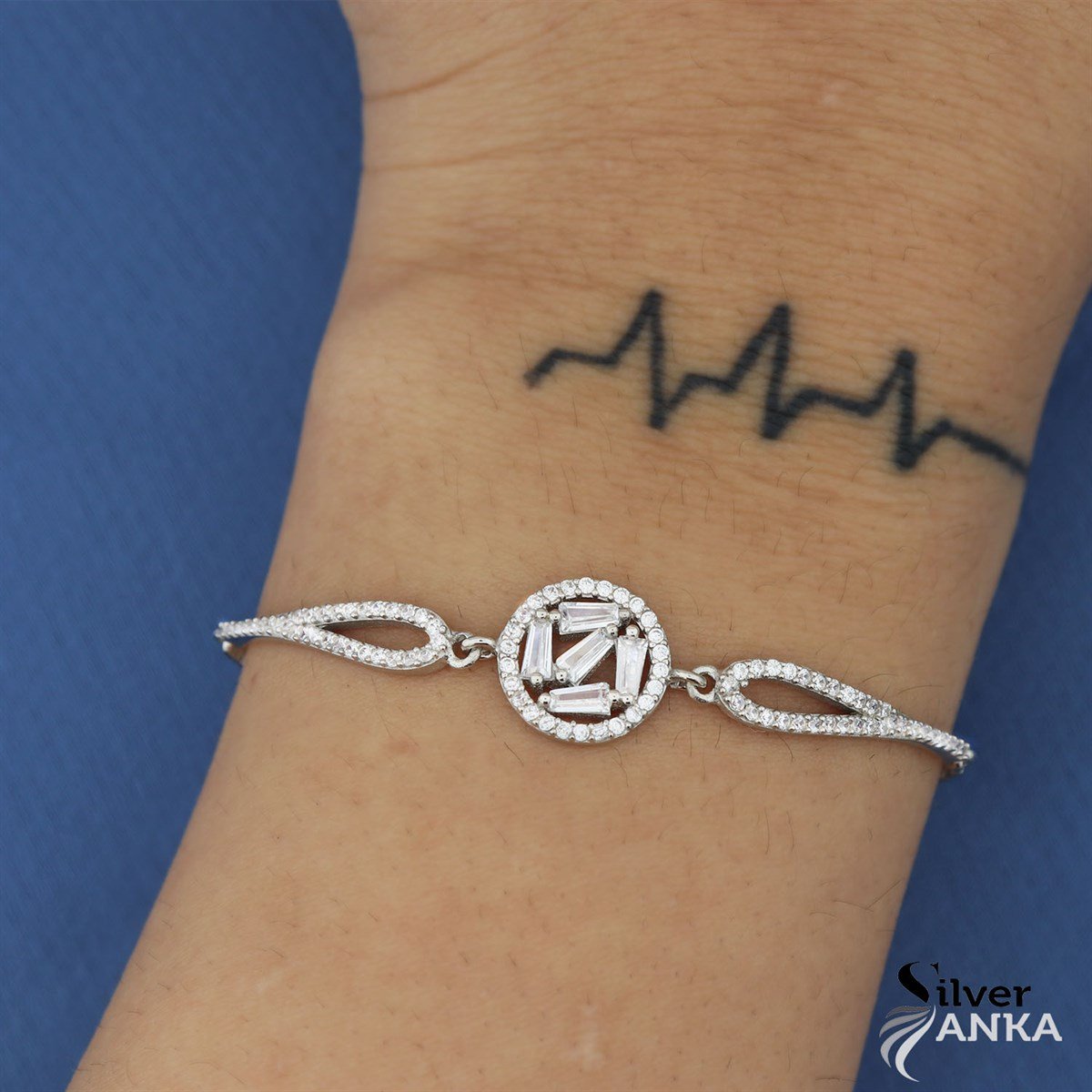 925 Ayar Gümüş Yuvarlak Baget Bileklik