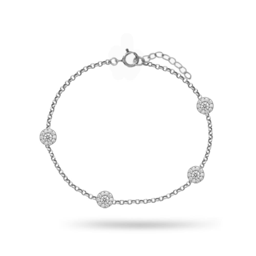 925 Ayar Gümüş Yuvarlak Taşlı Bileklik