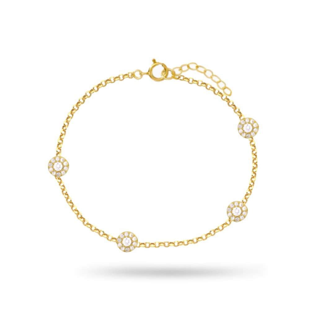 925 Ayar Gümüş Yuvarlak Taşlı Bileklik