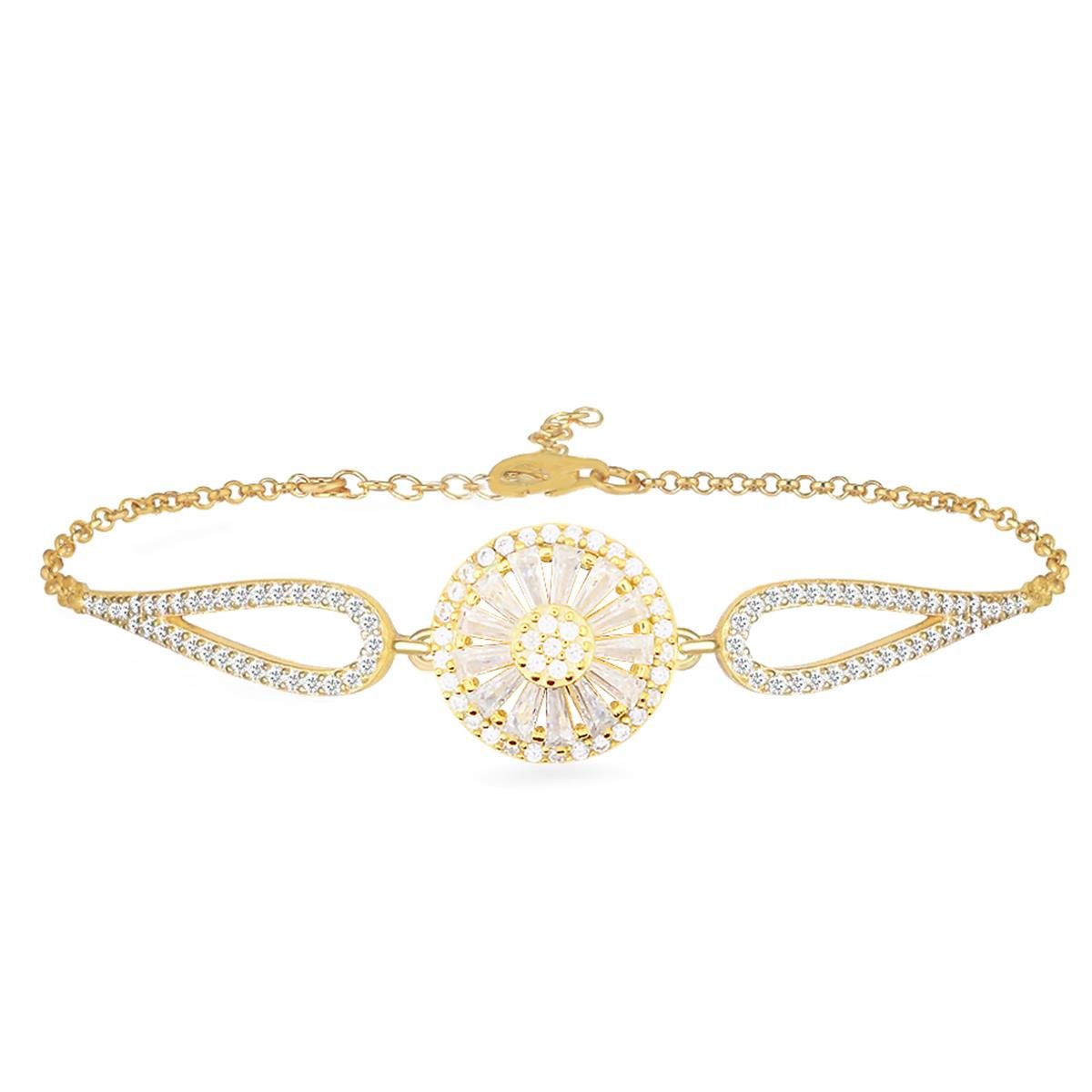 925 Ayar Gümüş Yuvarlak Taşlı Bileklik