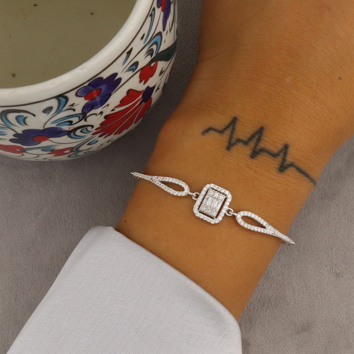 925 Ayar Gümüş Zarif Baget Bileklik