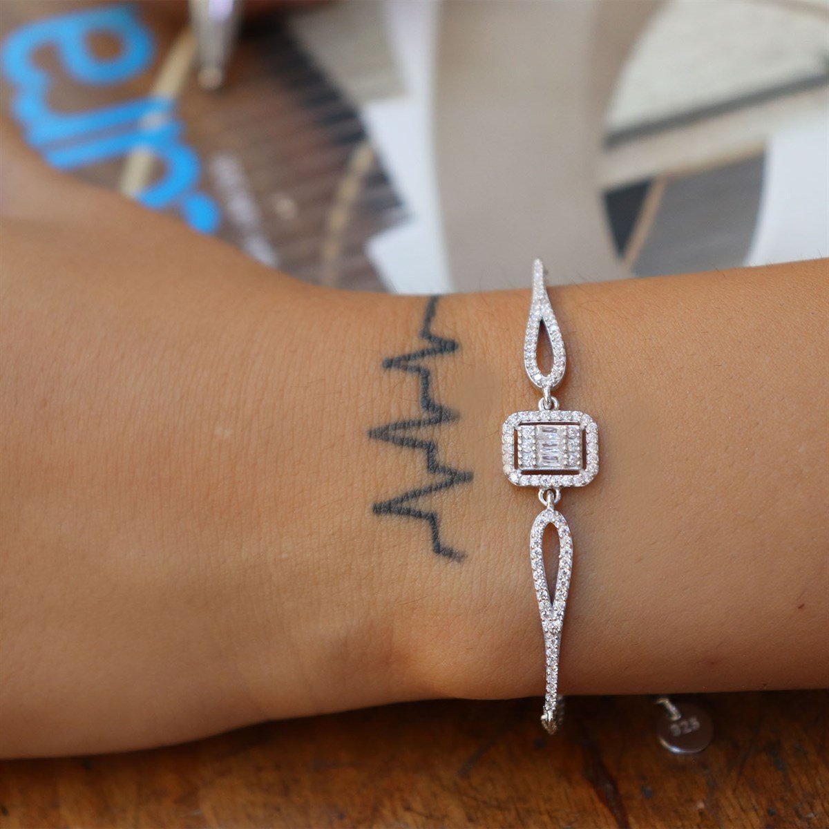 925 Ayar Gümüş Zarif Baget Bileklik