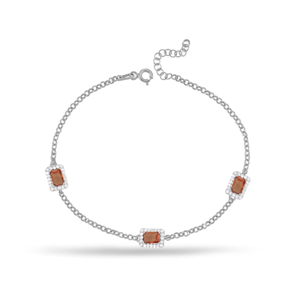 925 Ayar Gümüş Zultanit Baget Taşlı Bileklik