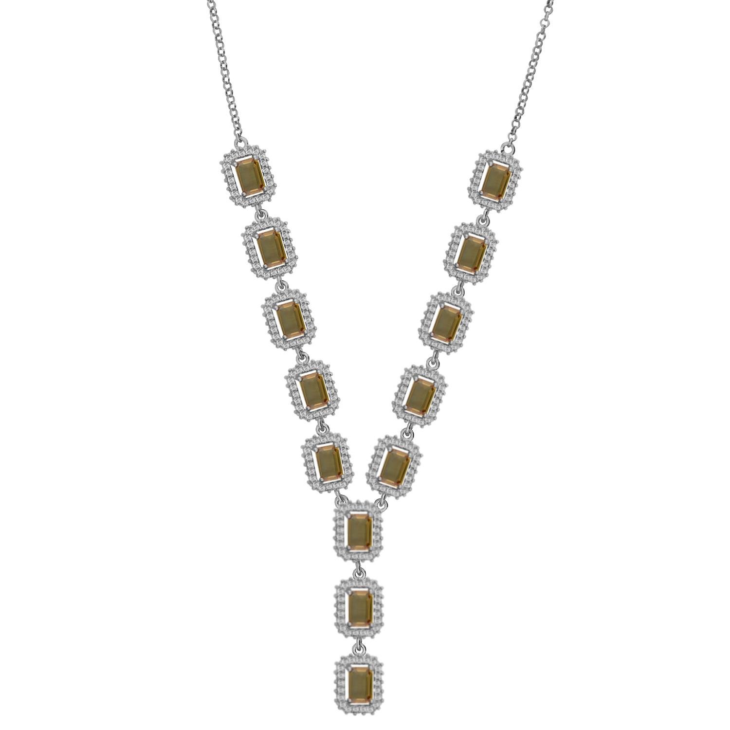 925 Ayar Gümüş Zultanit Baget Taşlı Pırlanta Montür Kolye