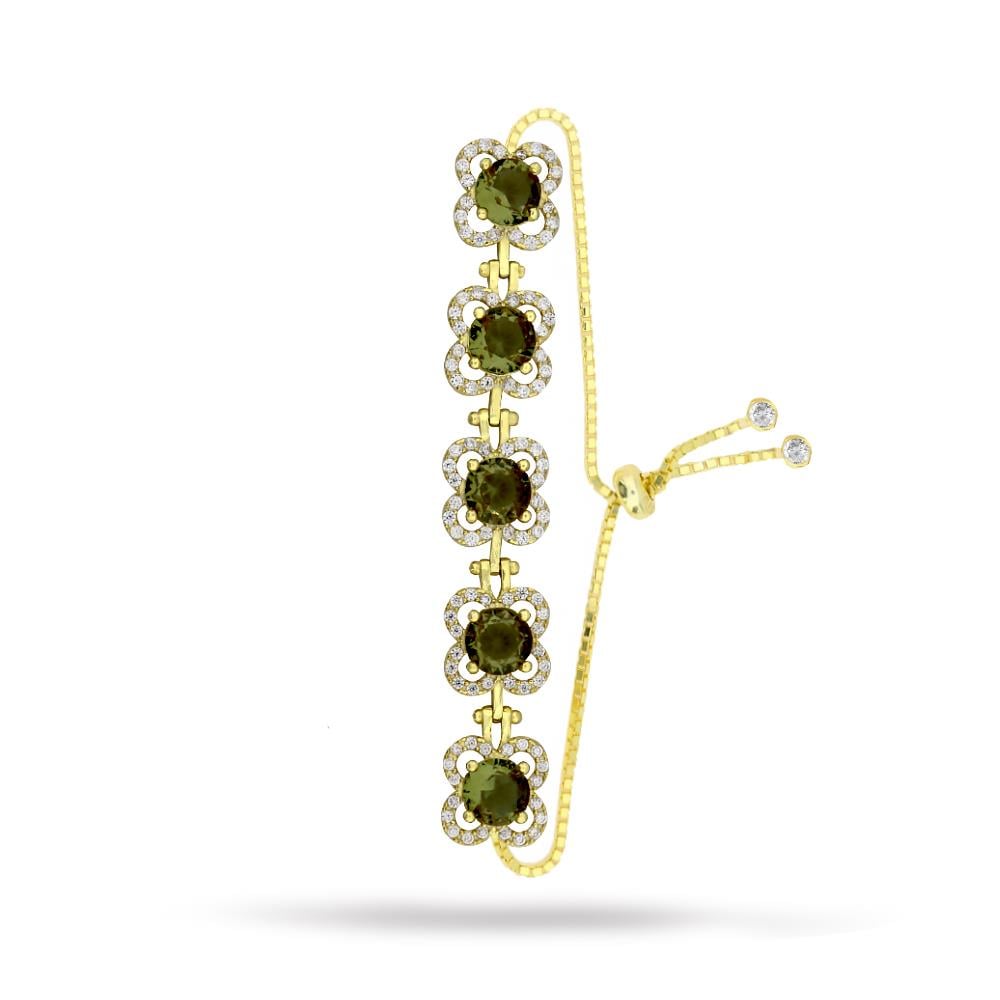 925 Ayar Gümüş Zultanit Çiçek Bileklik