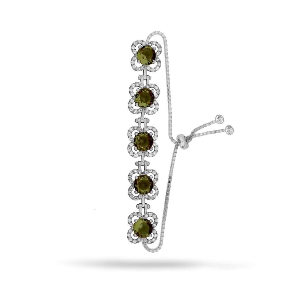 925 Ayar Gümüş Zultanit Çiçek Bileklik