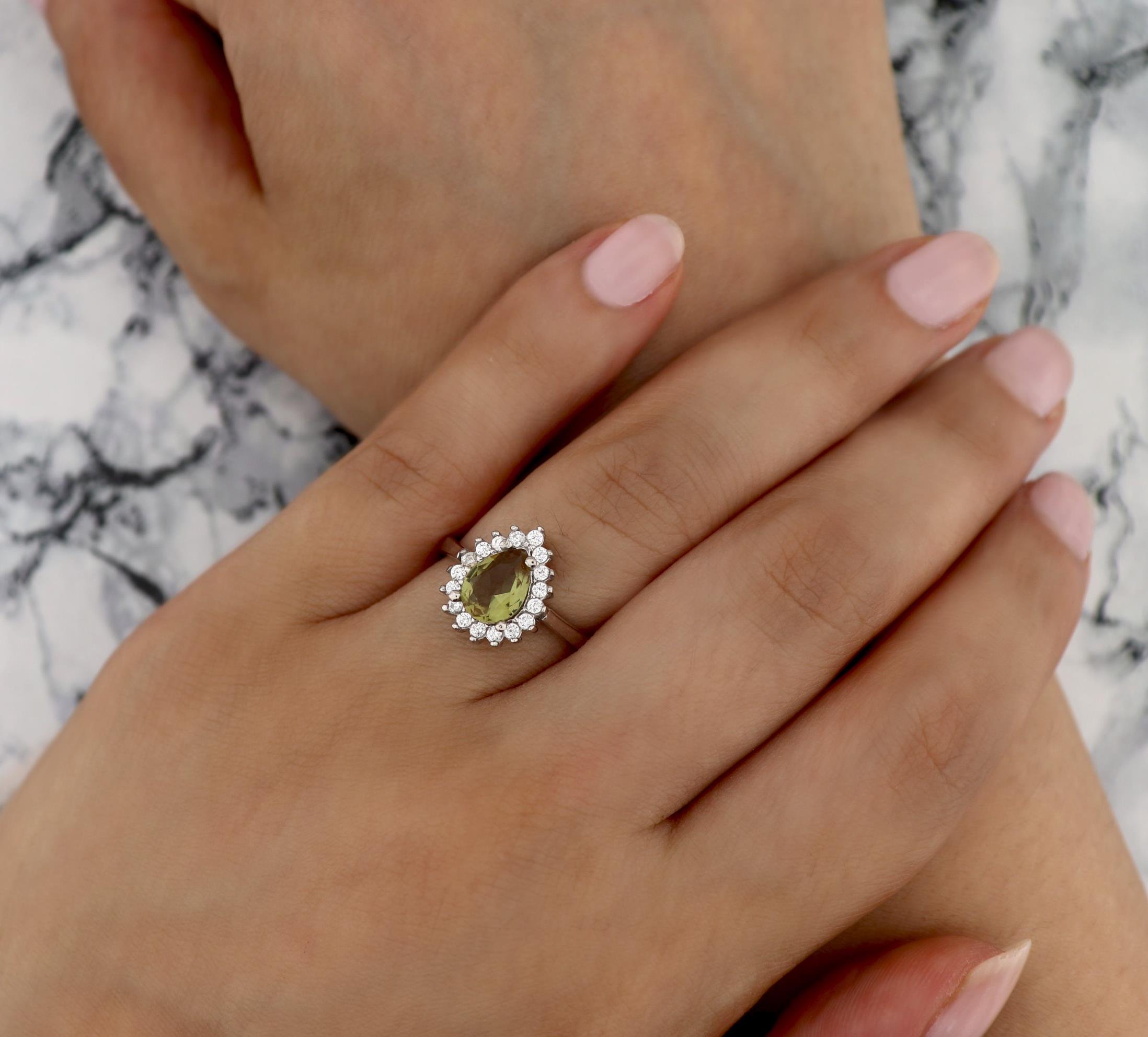 925 Ayar Gümüş Zultanit Damla Anturaj Takı Seti