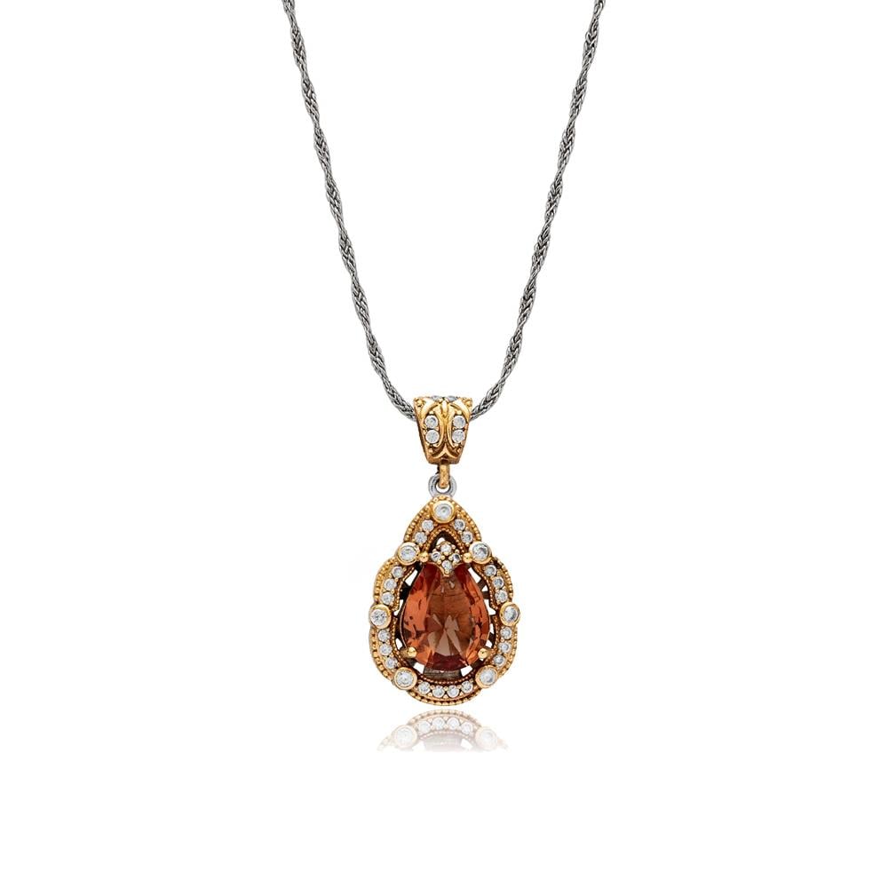 925 Ayar Gümüş Zultanit Damla Taşlı Otantik Kolye