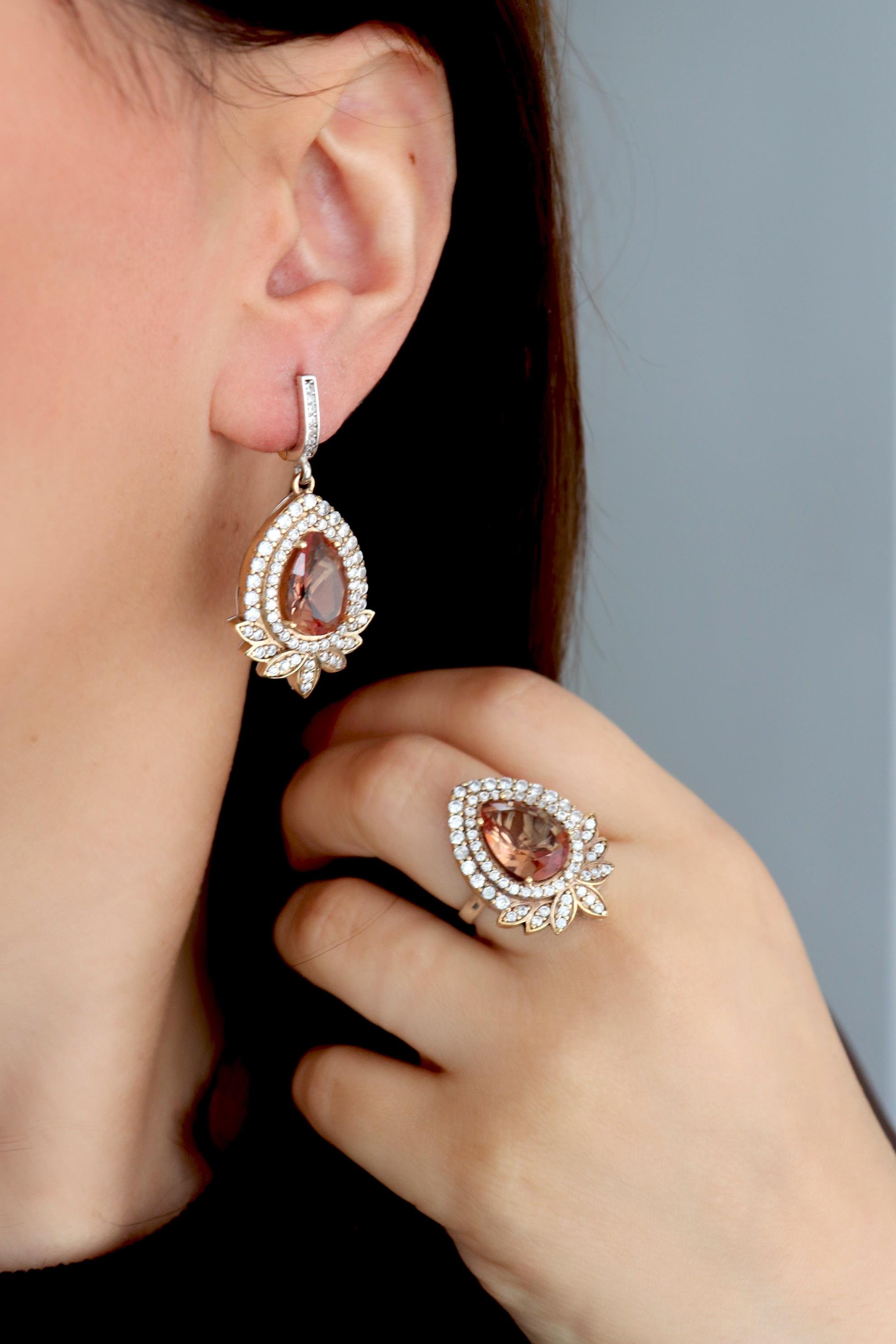 925 Ayar Gümüş Zultanit Damla Taşlı Otantik Yüzük