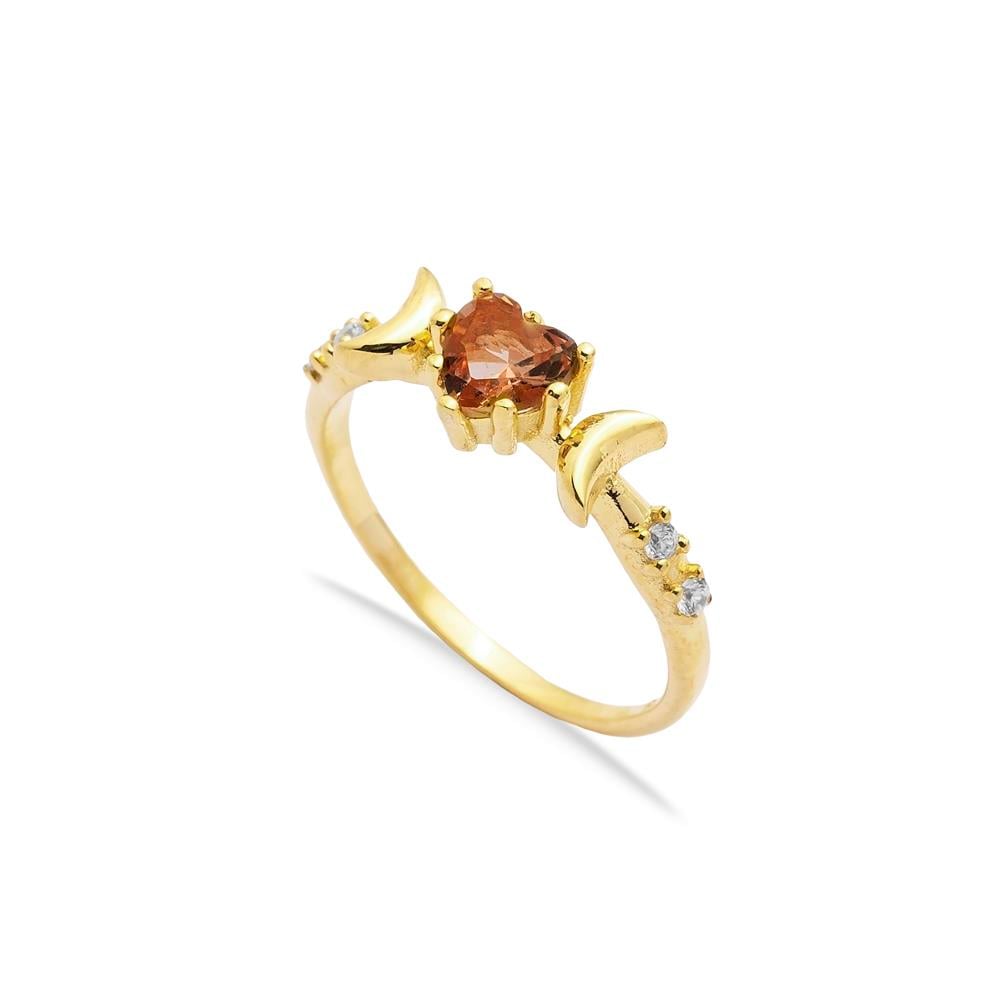 925 Ayar Gümüş Zultanit Kalp Taşlı Vintage Yüzük