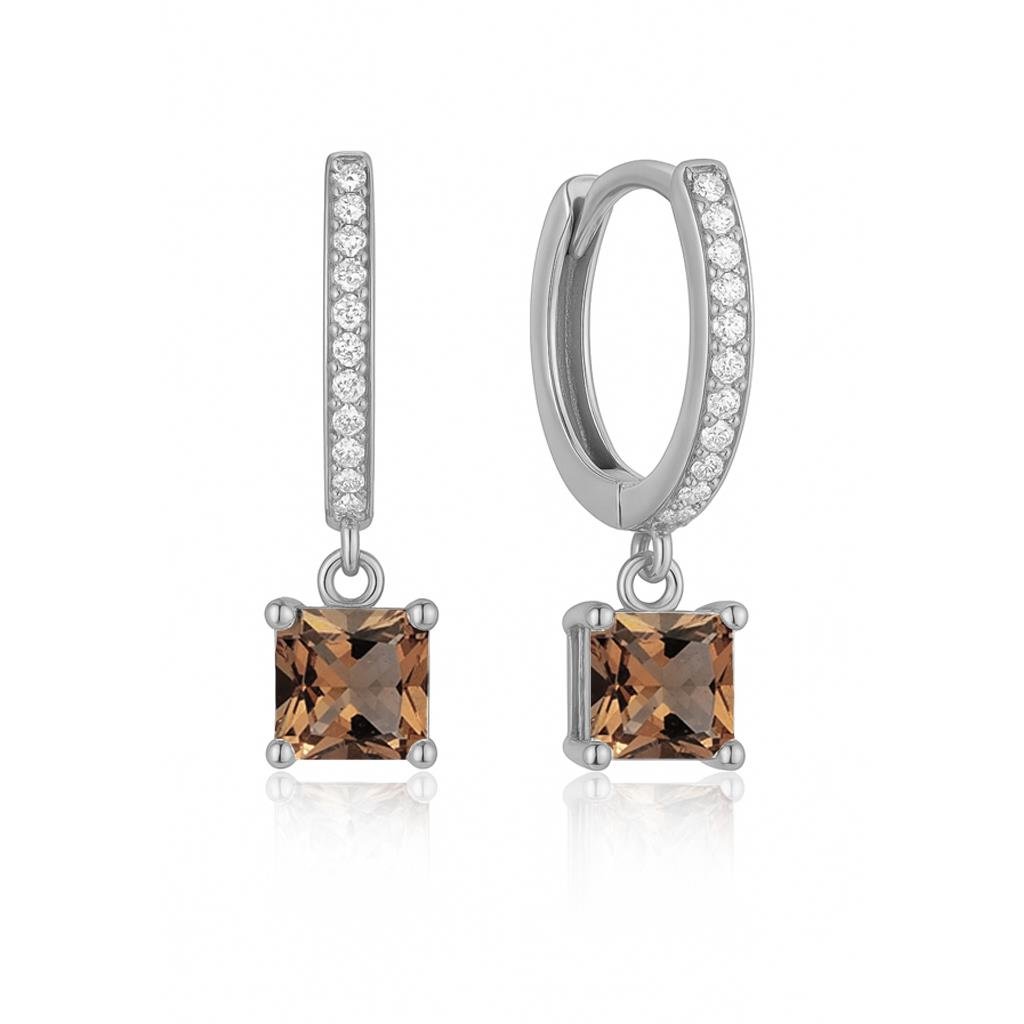 925 Ayar Gümüş Zultanit Kare Tektaş Küpe