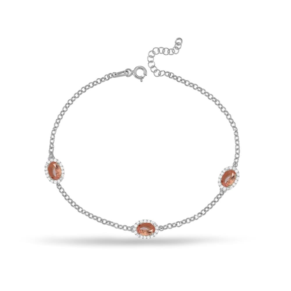 925 Ayar Gümüş Zultanit Oval Taşlı Bileklik