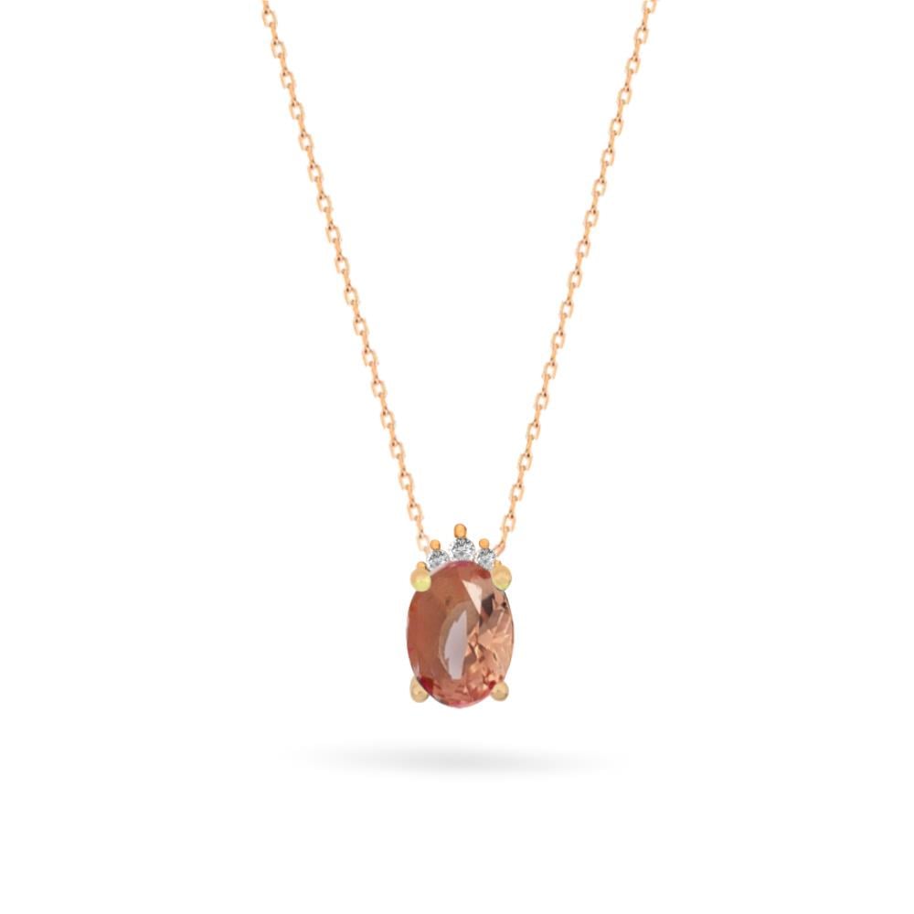 925 Ayar Gümüş Zultanit Oval Taşlı Trend Kolye