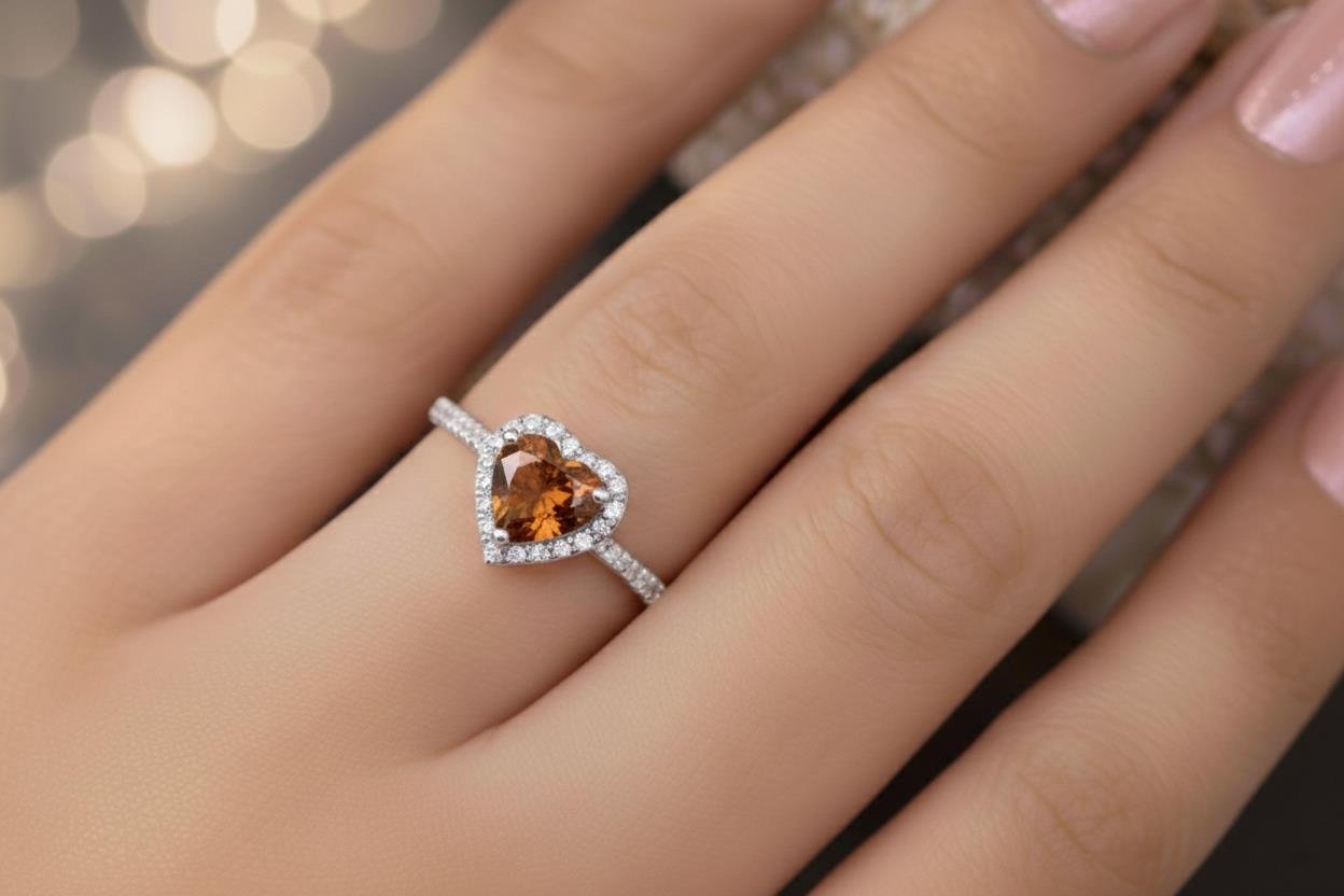 925 Ayar Gümüş Zultanit Swarovski Kalp Yüzük