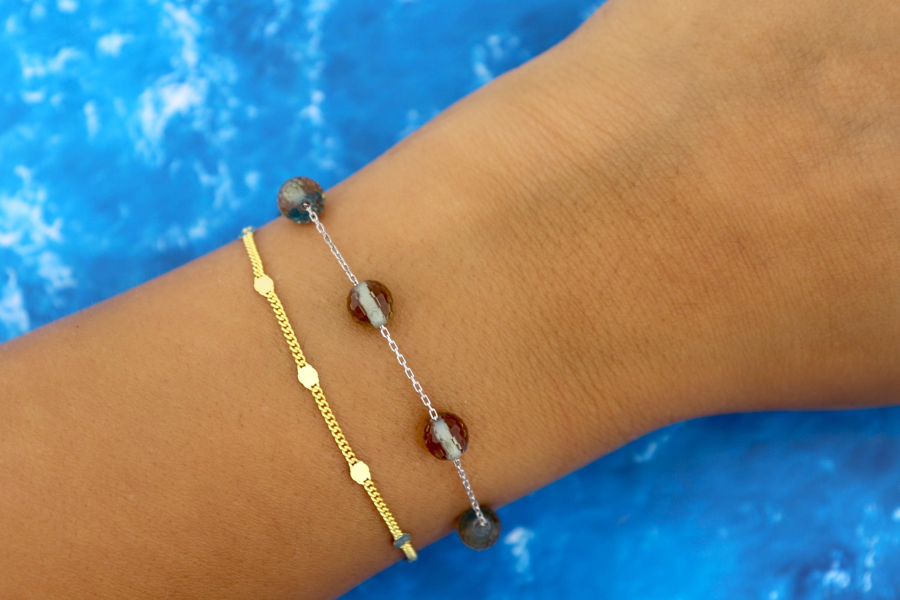 925 Ayar Gümüş Zultanit Taşlı Kalp Bileklik