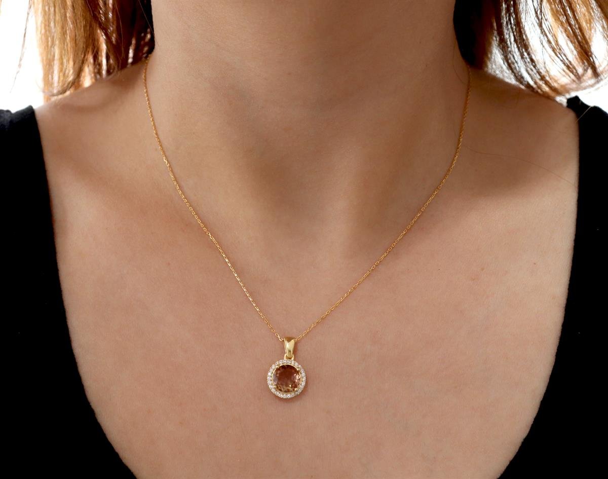 925 Ayar Gümüş Zultanit Taşlı Kolye