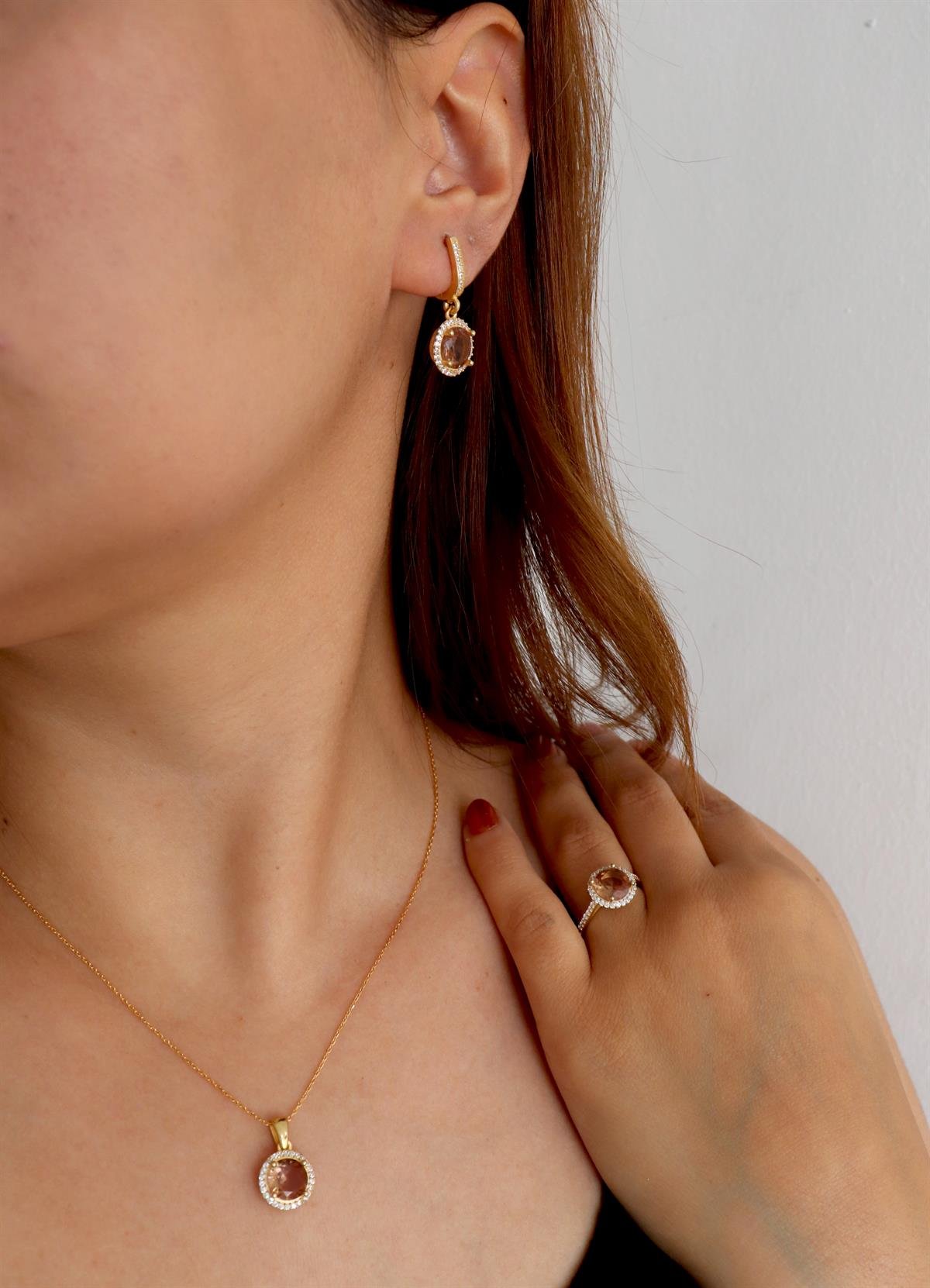 925 Ayar Gümüş Zultanit Taşlı Takı Seti