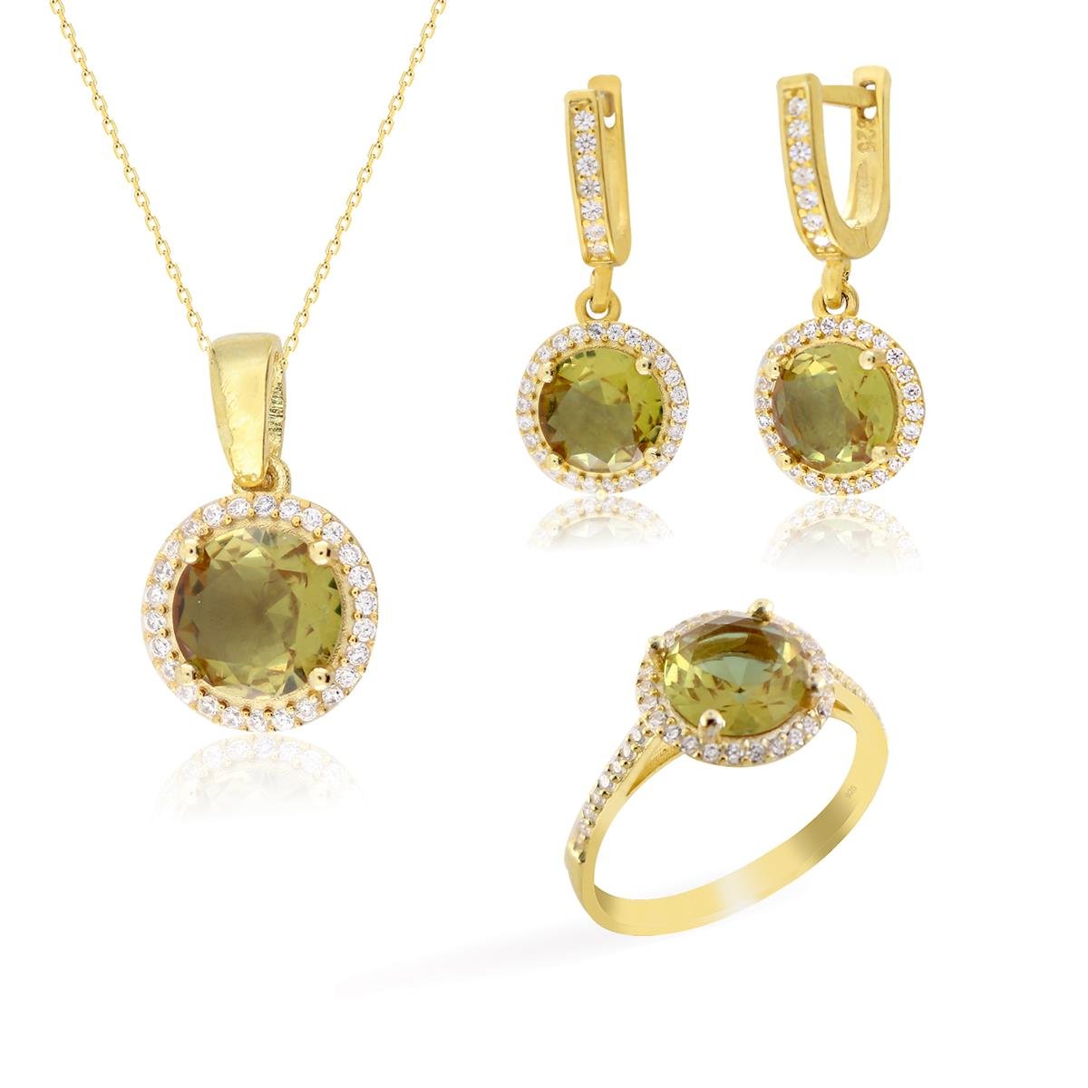 925 Ayar Gümüş Zultanit Taşlı Takı Seti