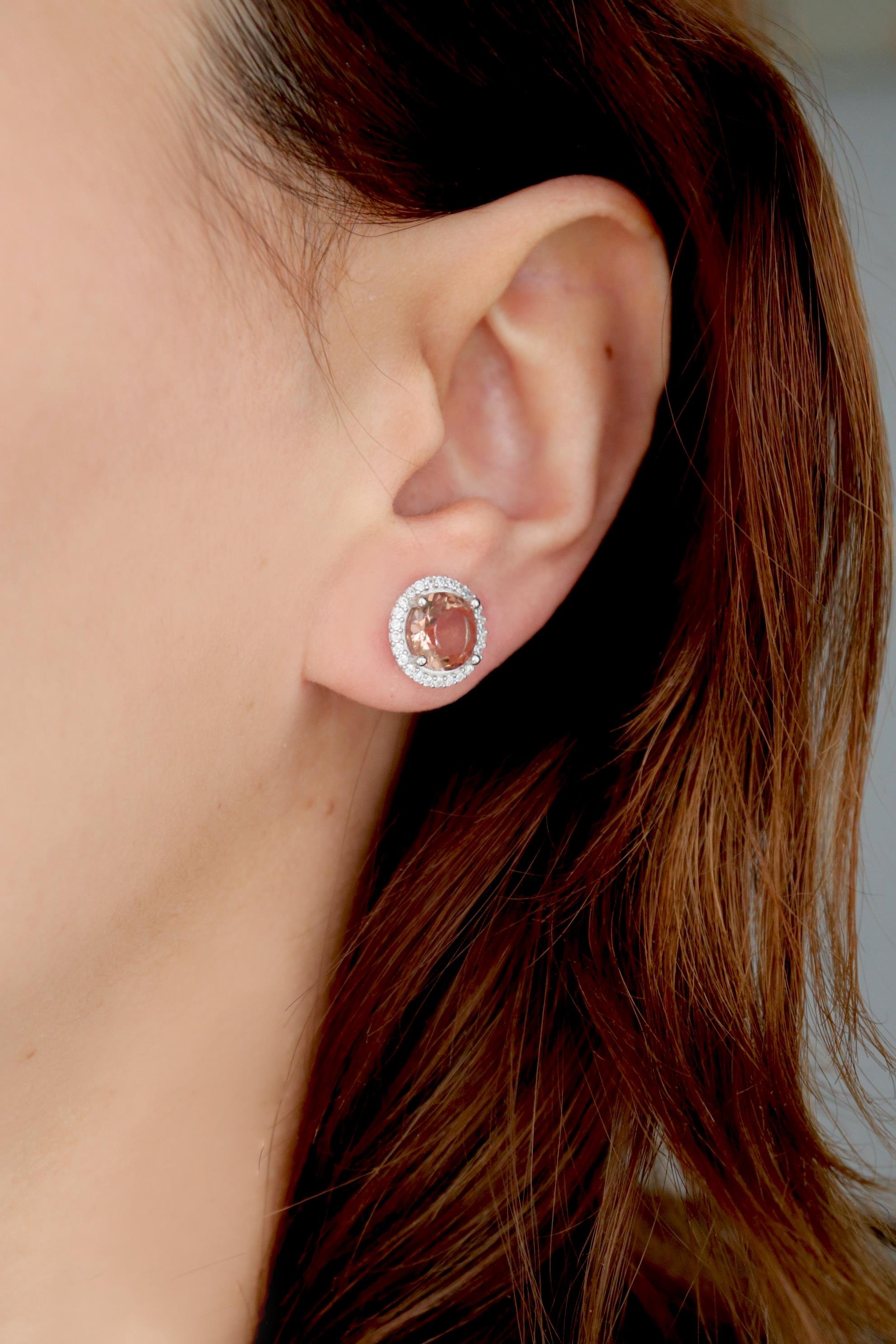 925 Ayar Gümüş Zultanit Yuvarlak Taşlı Küpe