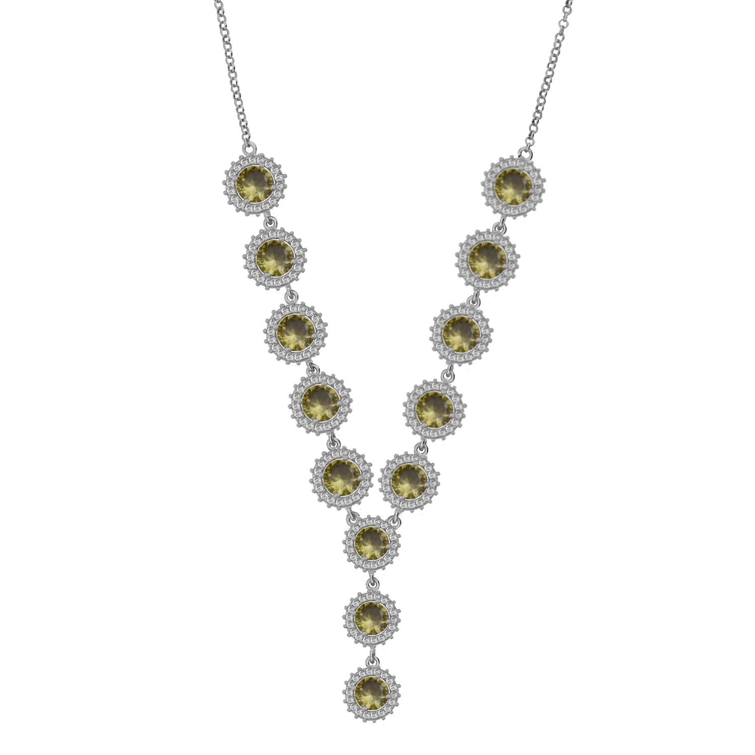 925 Ayar Gümüş Zultanit Yuvarlak Taşlı Pırlanta Montür Kolye