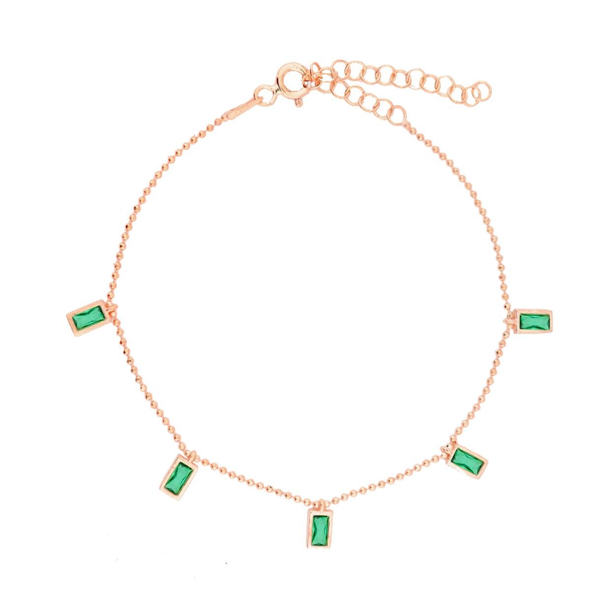 925 Ayar Gümüş Zümrüt Baget Taşlı Shakira Gümüş Bileklik