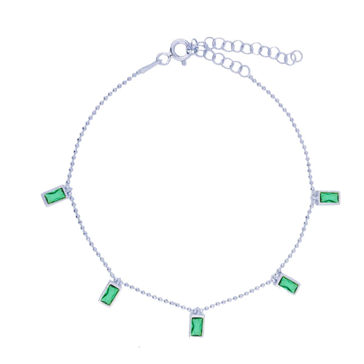 925 Ayar Gümüş Zümrüt Baget Taşlı Shakira Gümüş Bileklik