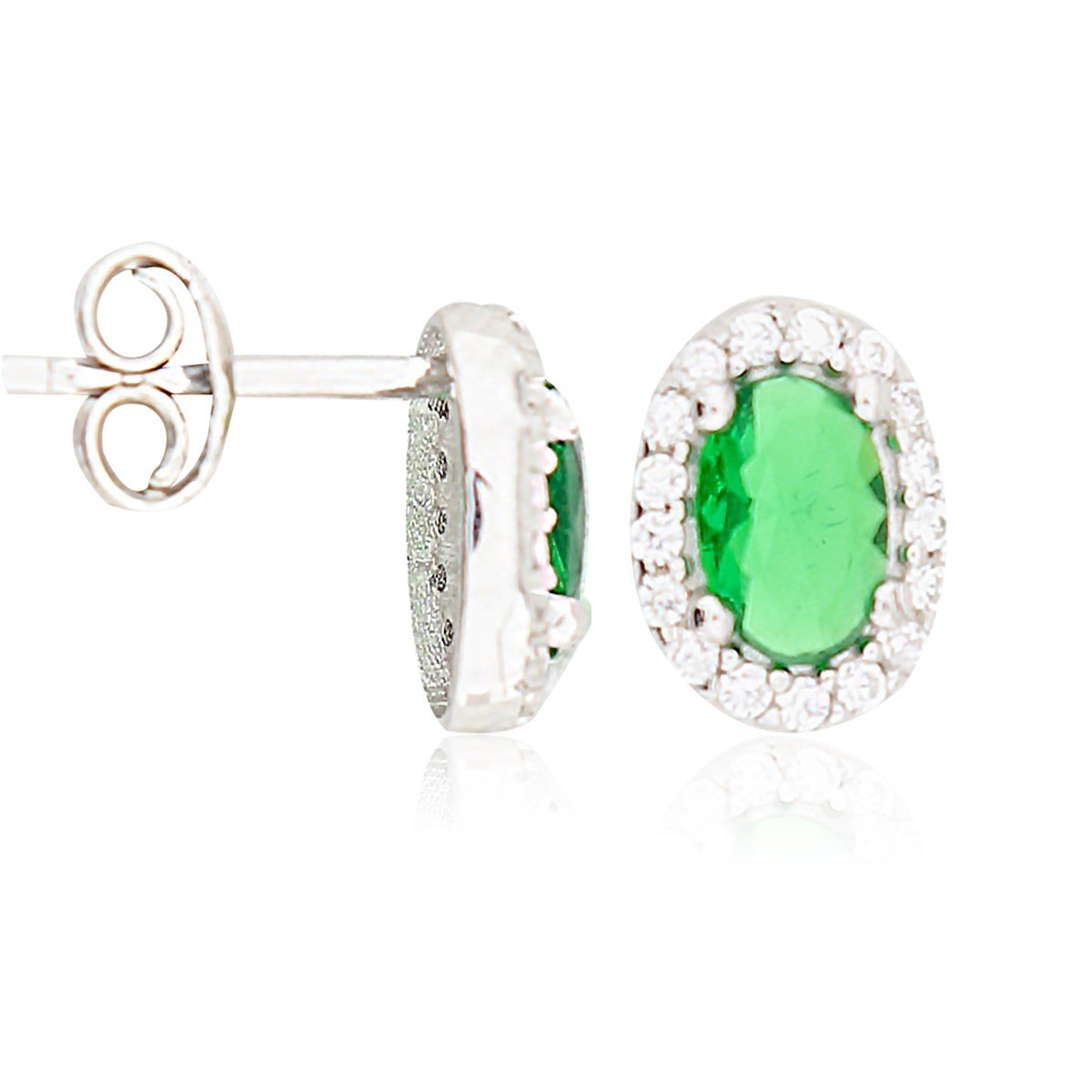 925 Ayar Gümüş Zümrüt Oval Takı Seti