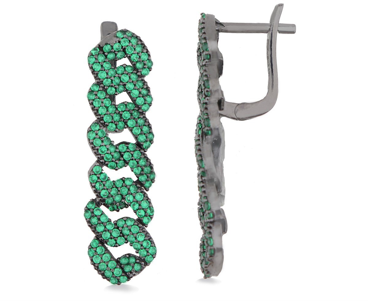 925 Ayar Gümüş Zümrüt Yeşili Gurmet Küpe