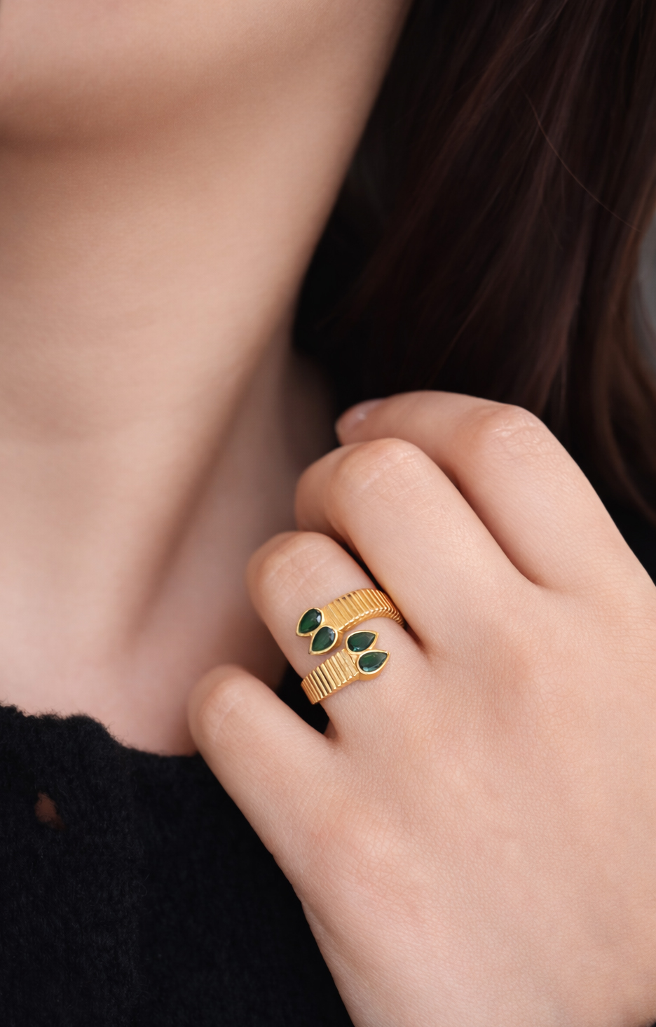 Altın Kaplama Sophia Damla Yüzük