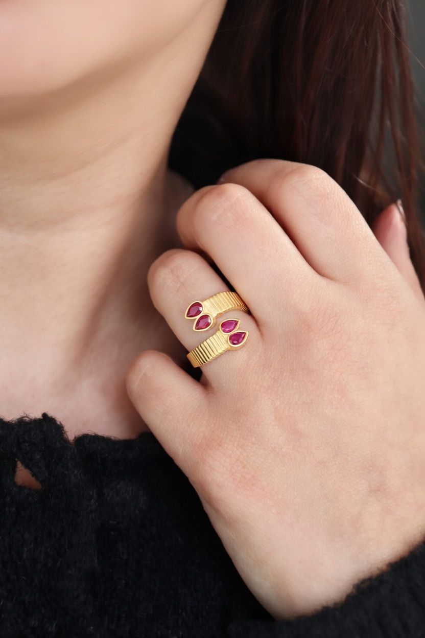 Altın Kaplama Sophia Damla Yüzük