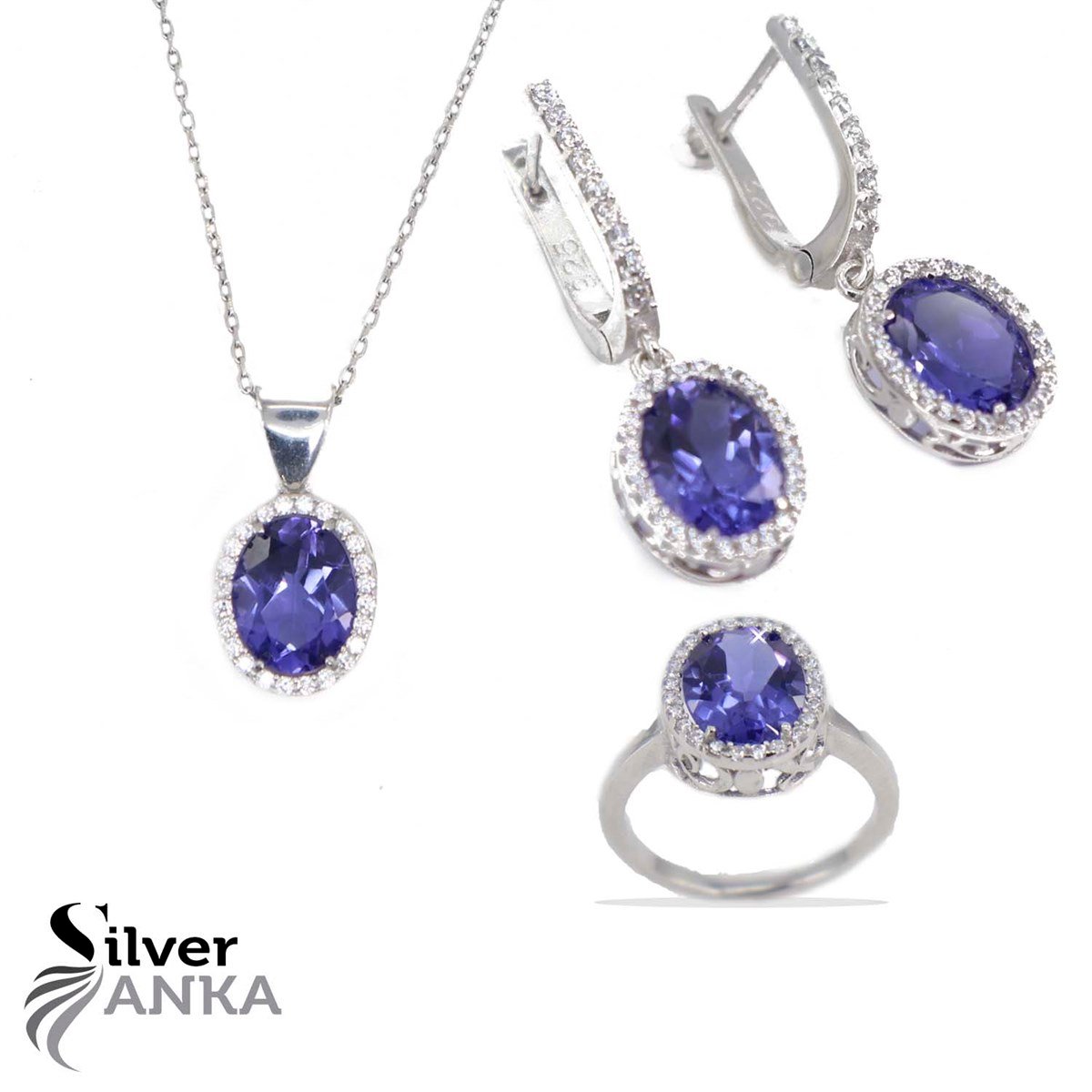 Tanzanit taşlı set