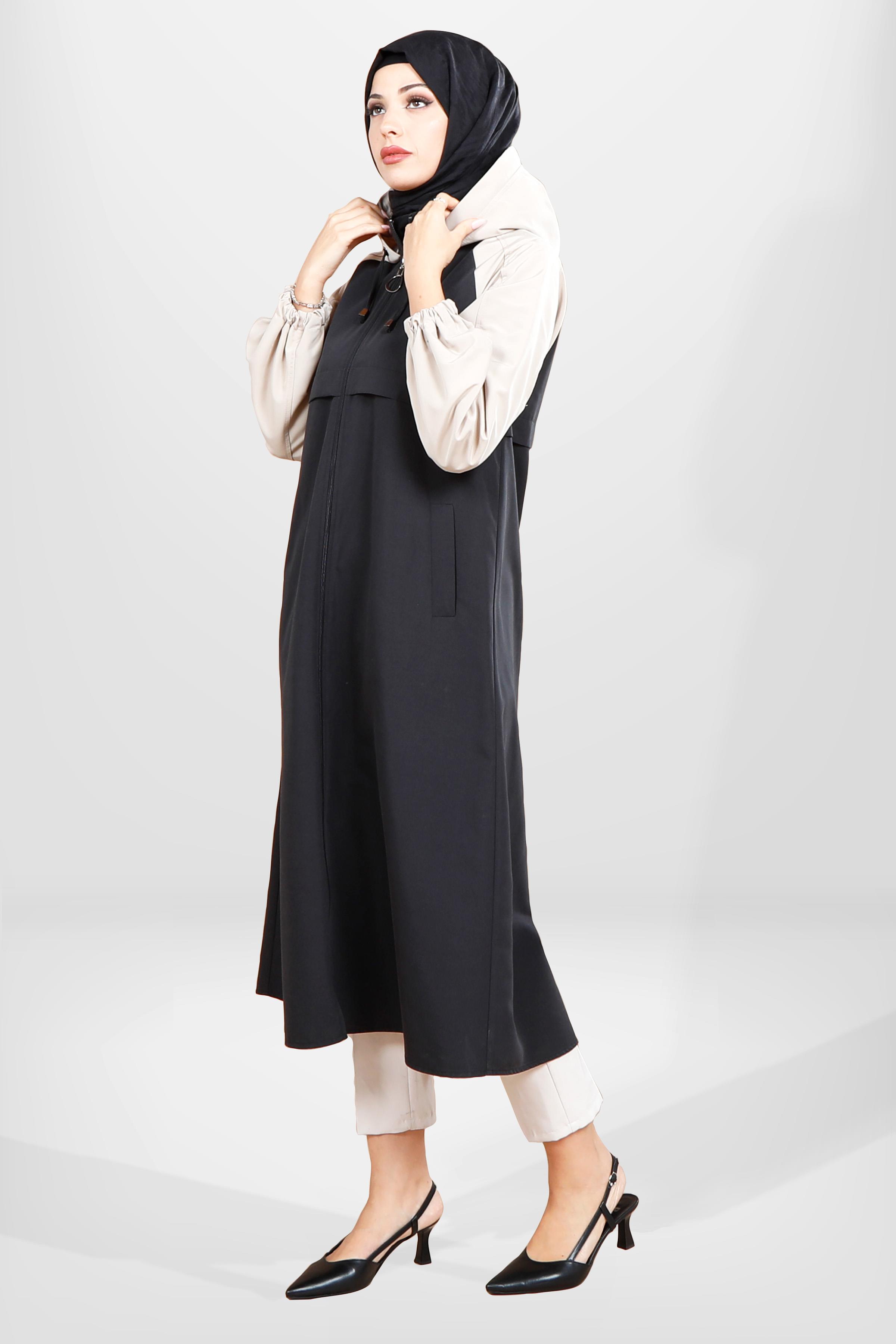 Beyza-3808 TRENÇ SİYAH