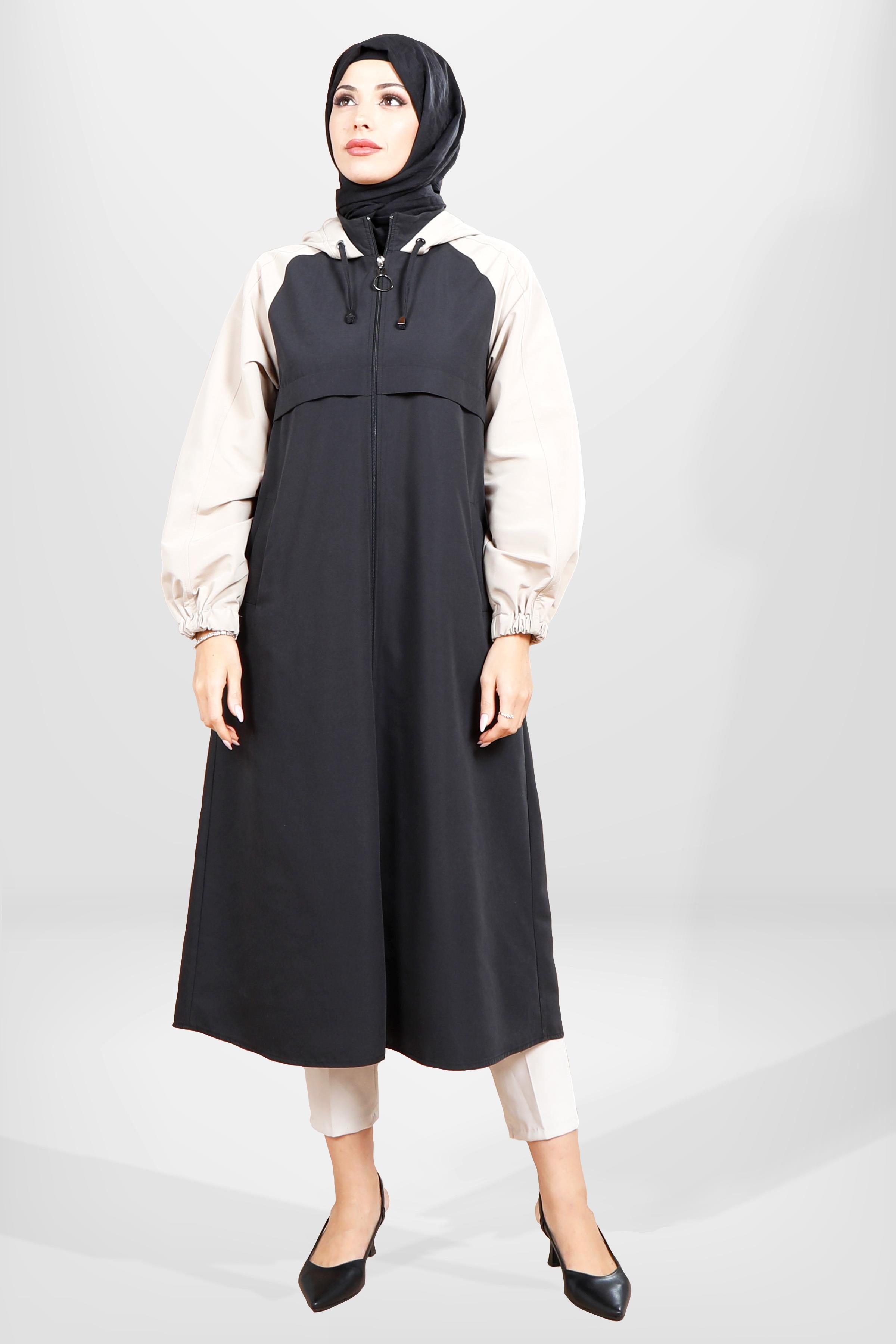 Beyza-3808 TRENÇ SİYAH