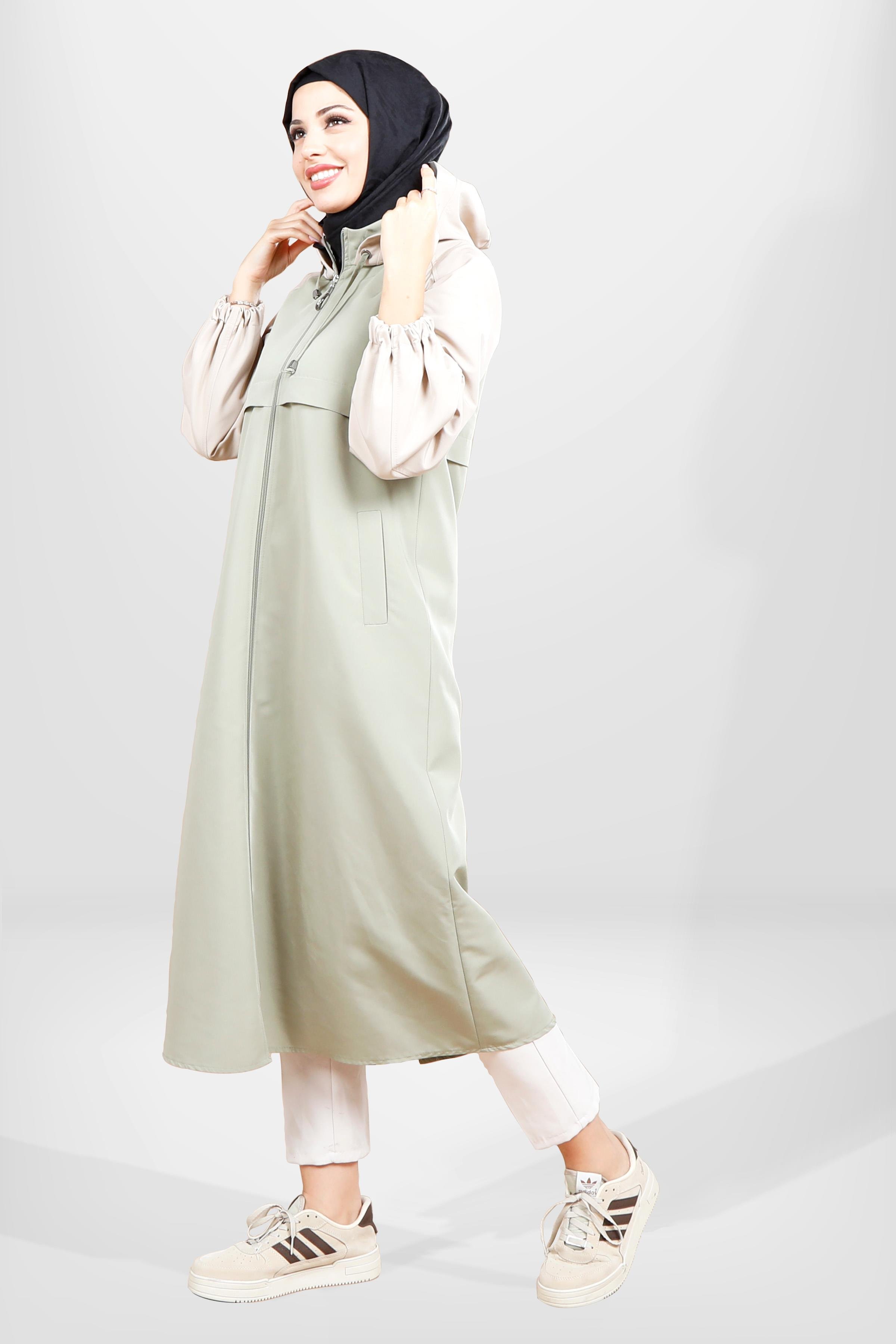 Beyza-3808 TRENÇ SU YEŞİLİ