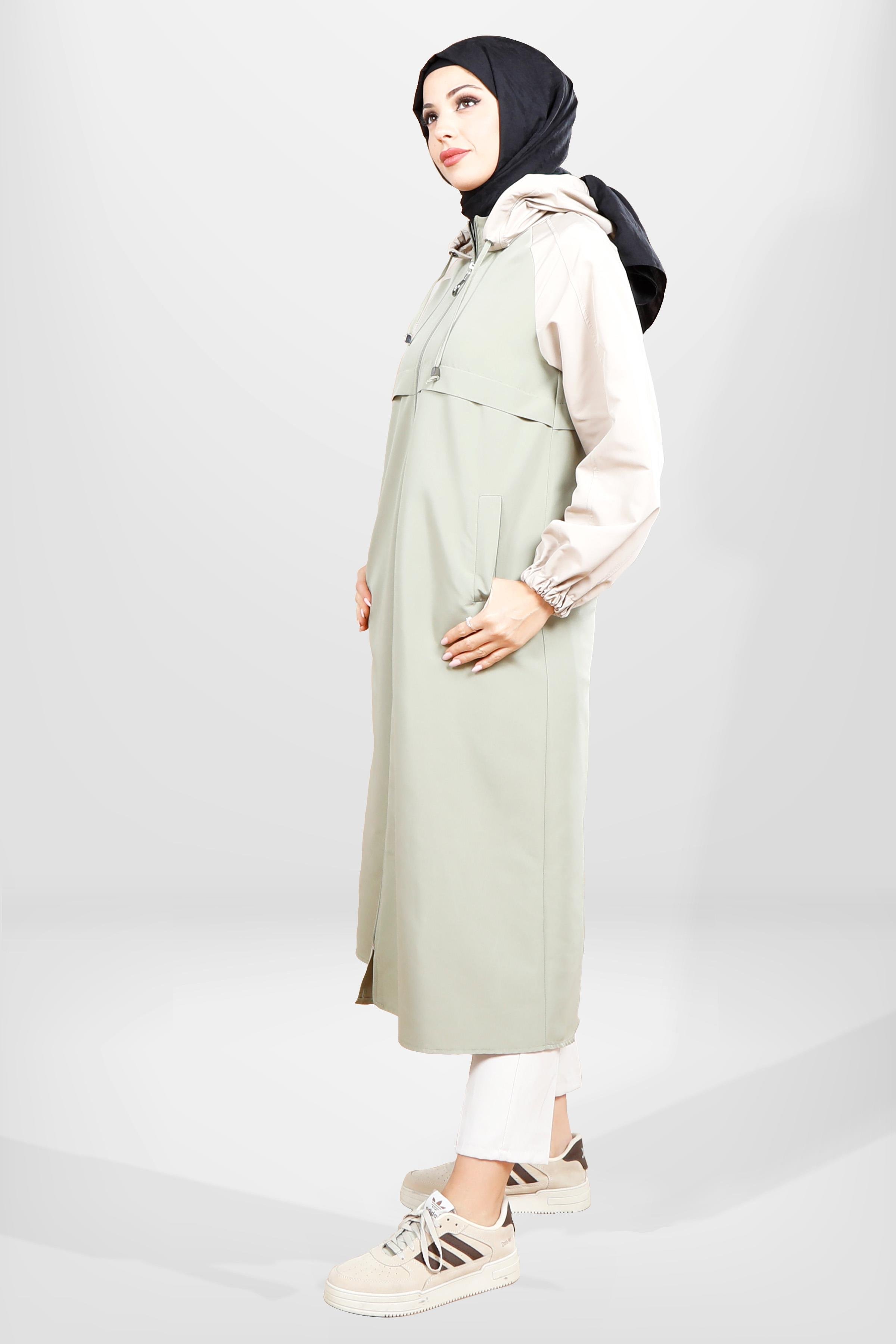 Beyza-3808 TRENÇ SU YEŞİLİ