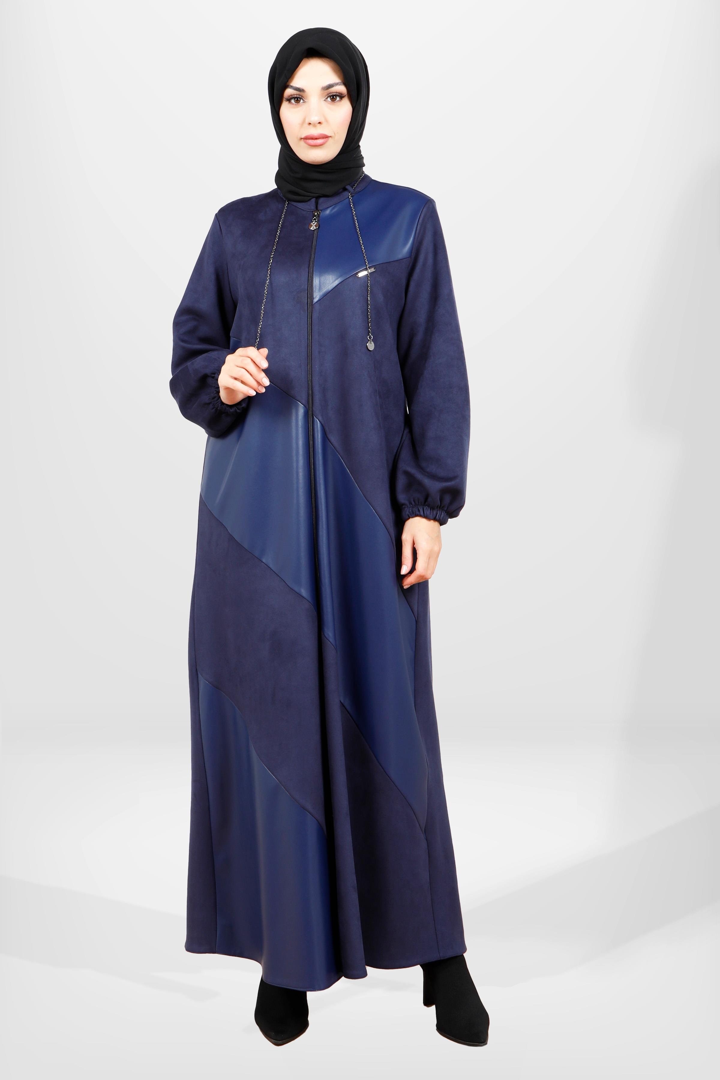 Beyza-3823 DERİ SÜET FERACE LACİVERT SÜET