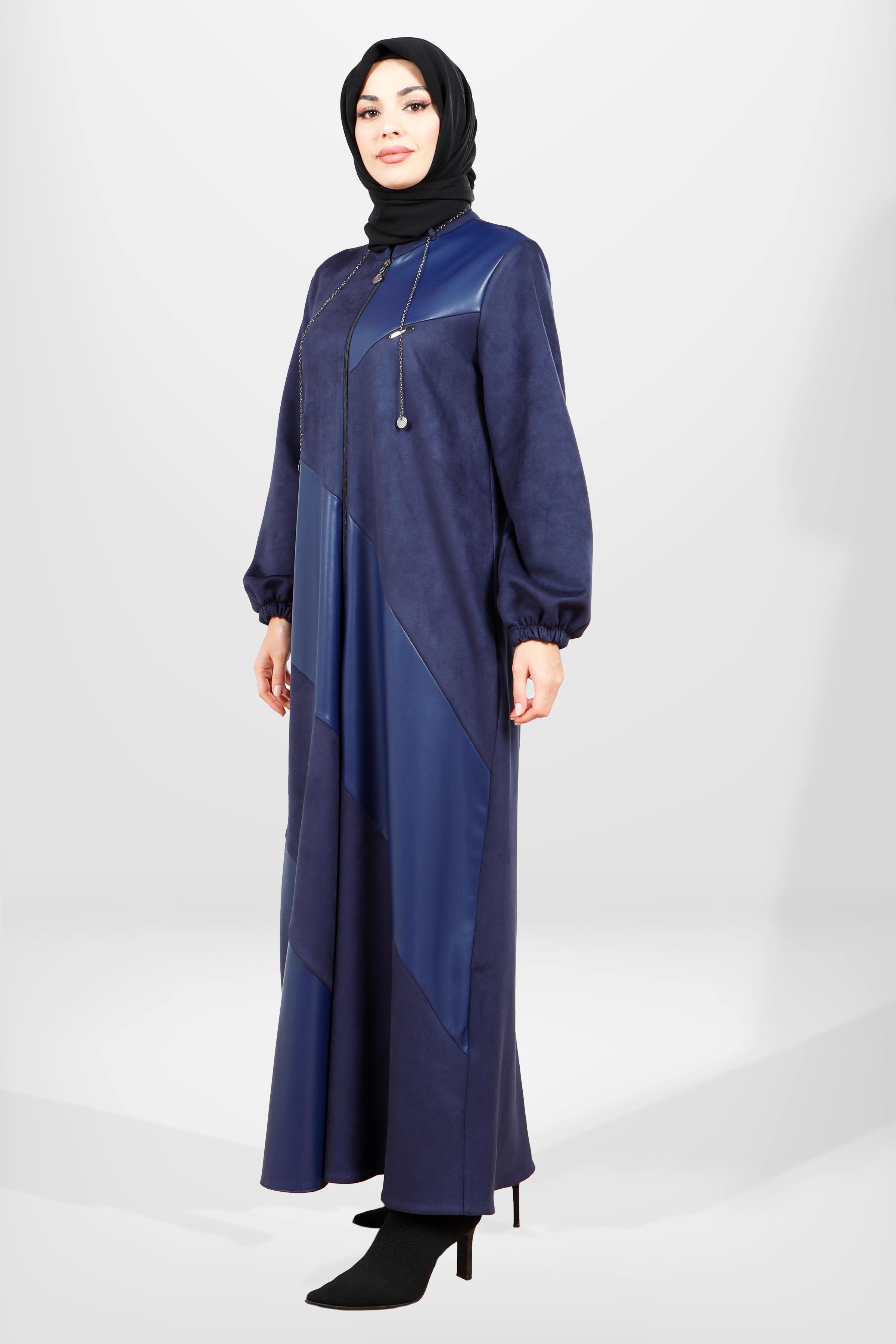 Beyza-3823 DERİ SÜET FERACE LACİVERT SÜET