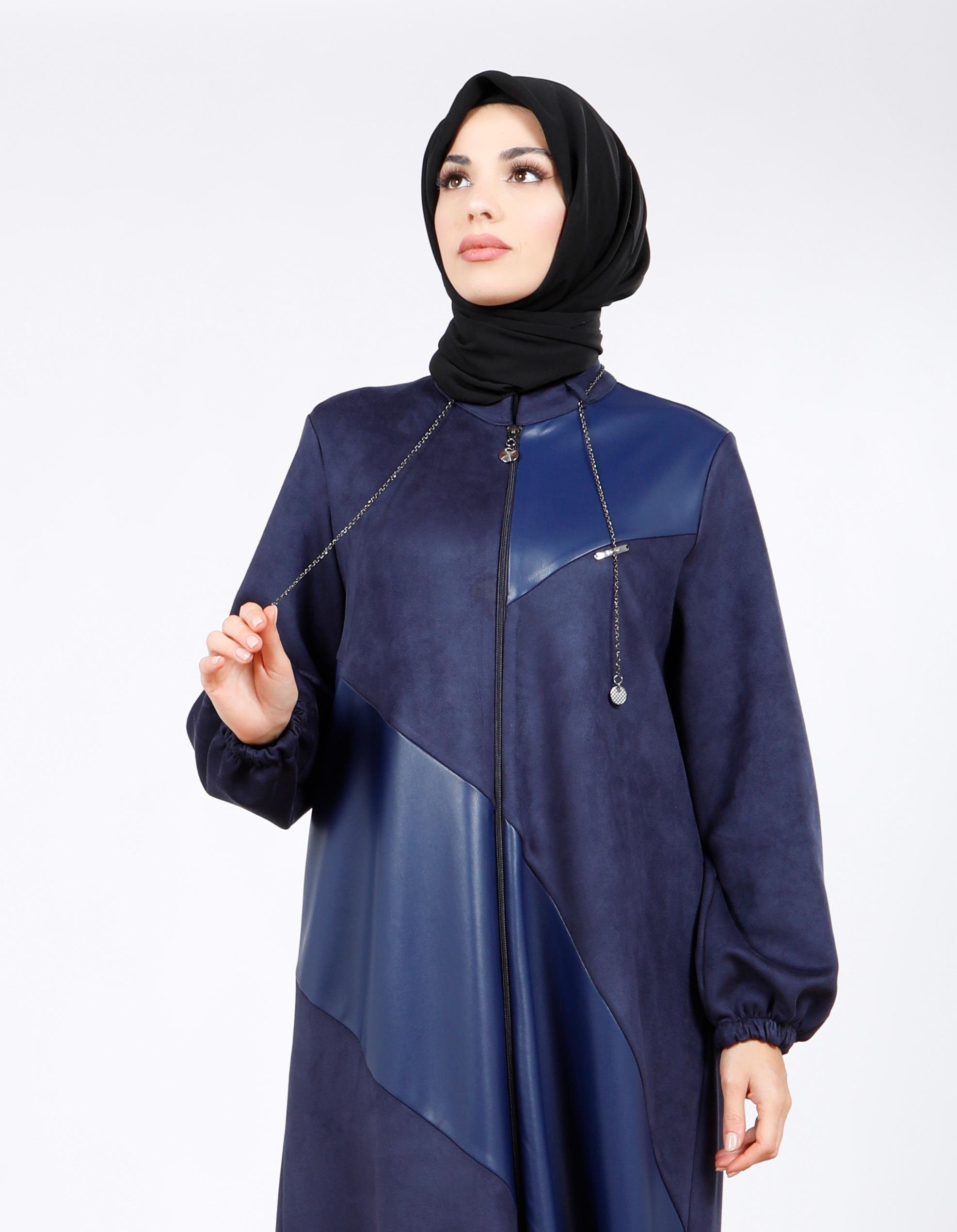 Beyza-3823 DERİ SÜET FERACE LACİVERT SÜET