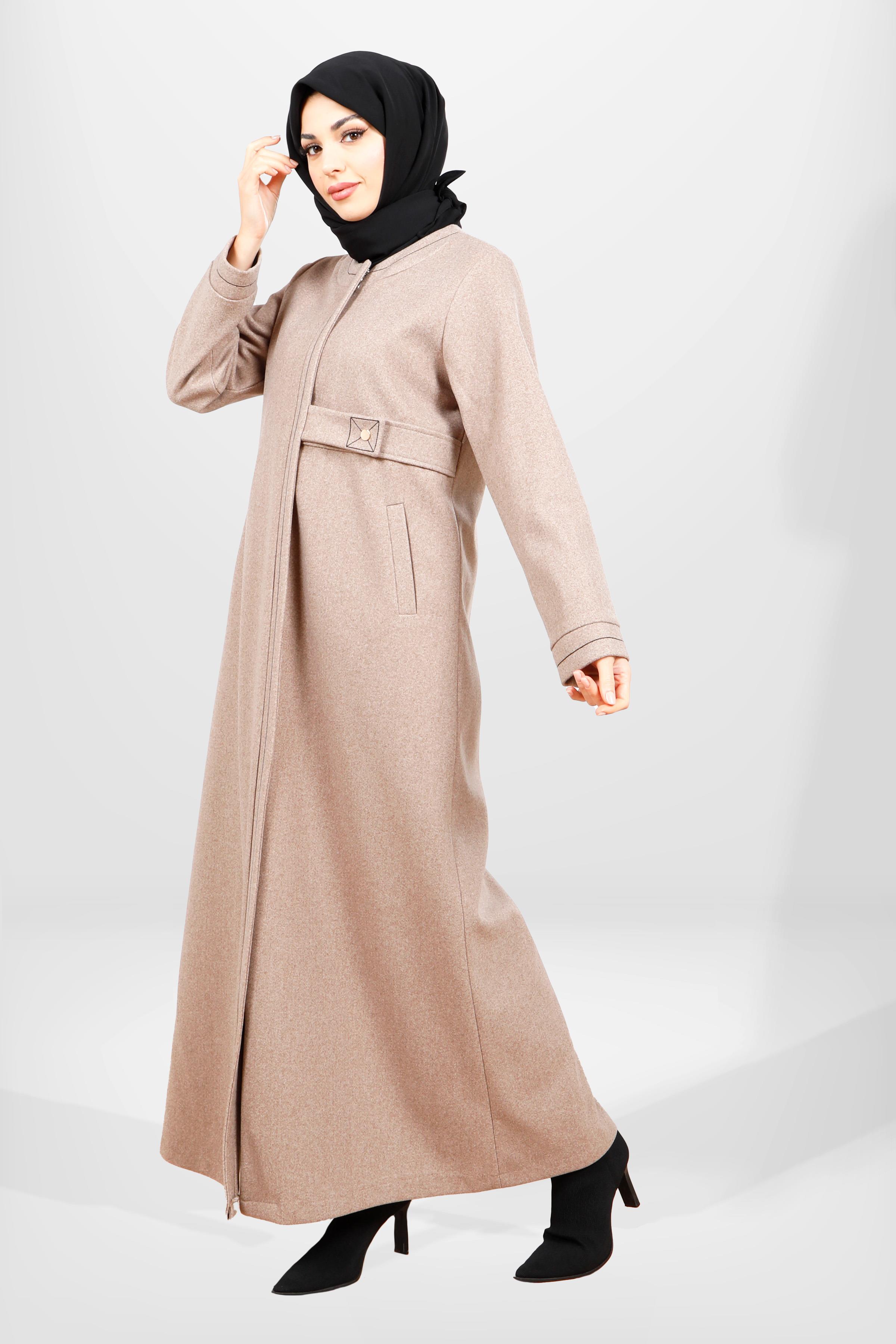 Beyza-3825 KAŞE MANTO VİZON