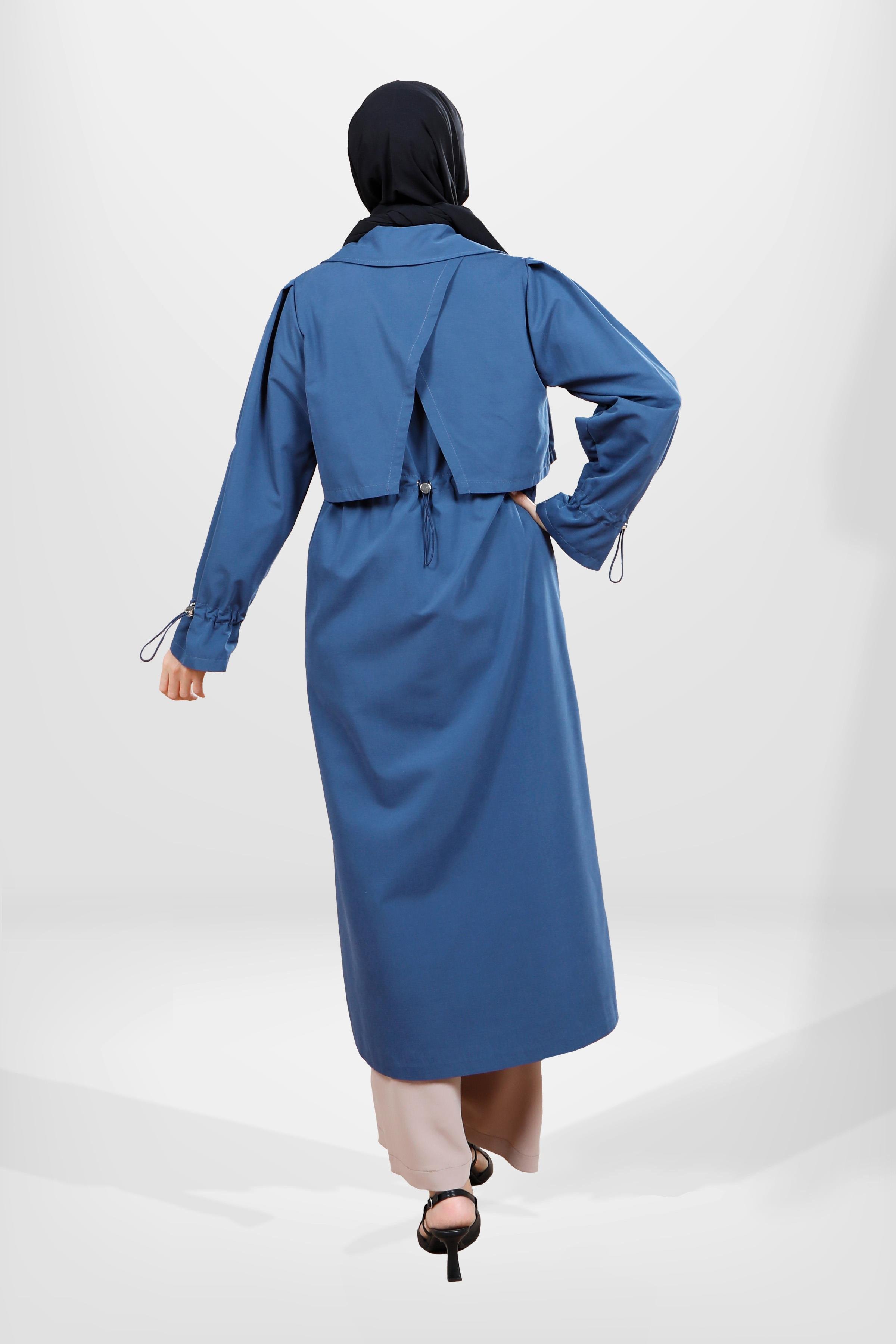 Beyza-3838 TRENÇKOT İNDİGO