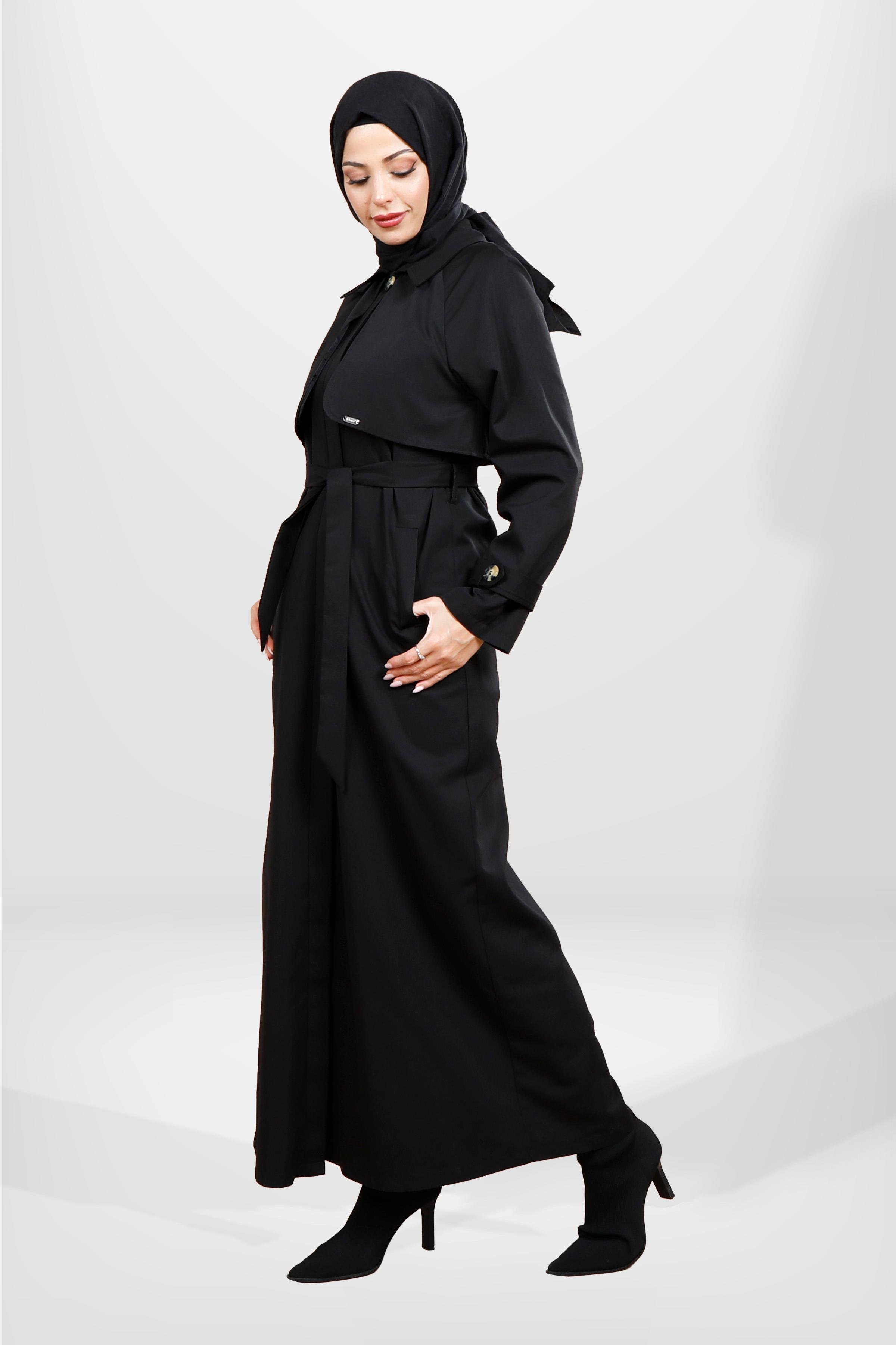 Beyza-3840 TRENÇKOT UZUN SİYAH