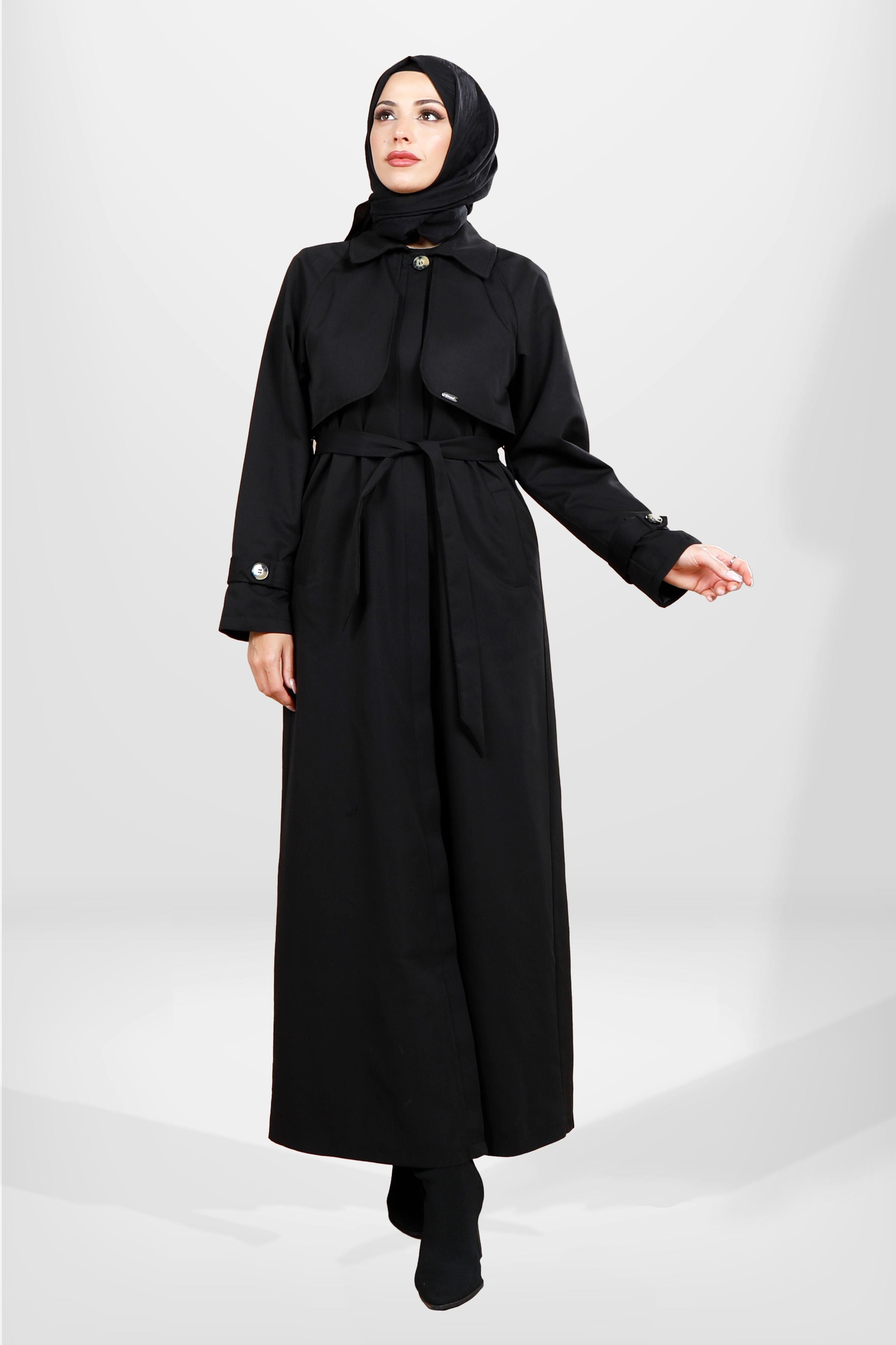 Beyza-3840 TRENÇKOT UZUN SİYAH