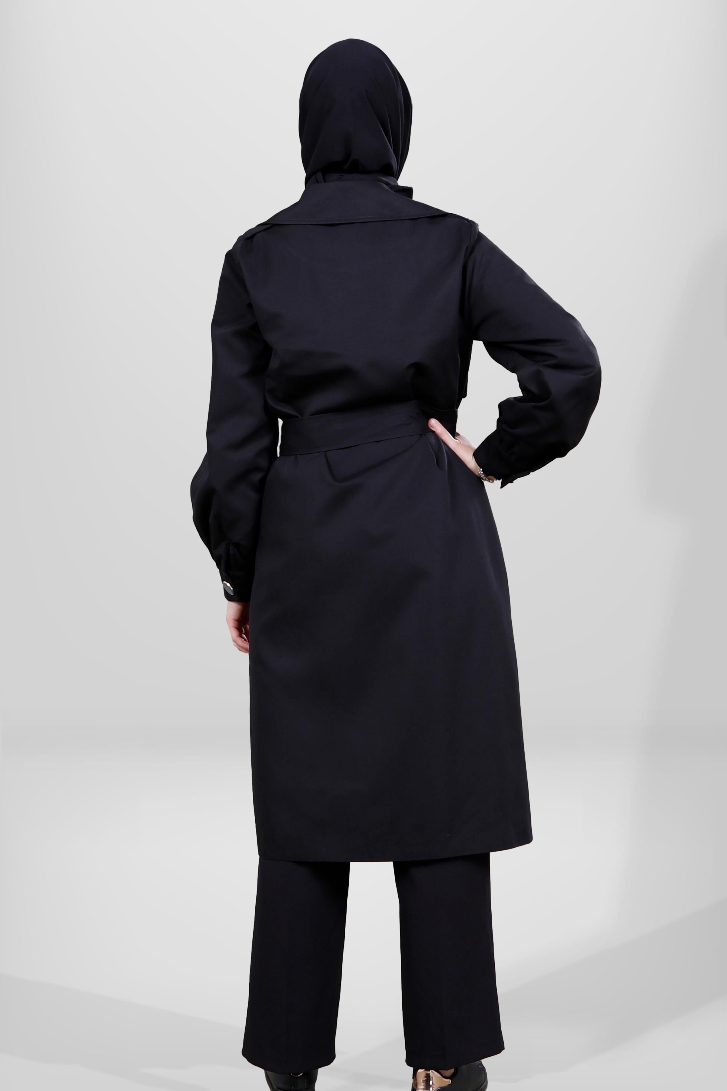 Beyza-3857 TRENÇKOT SİYAH